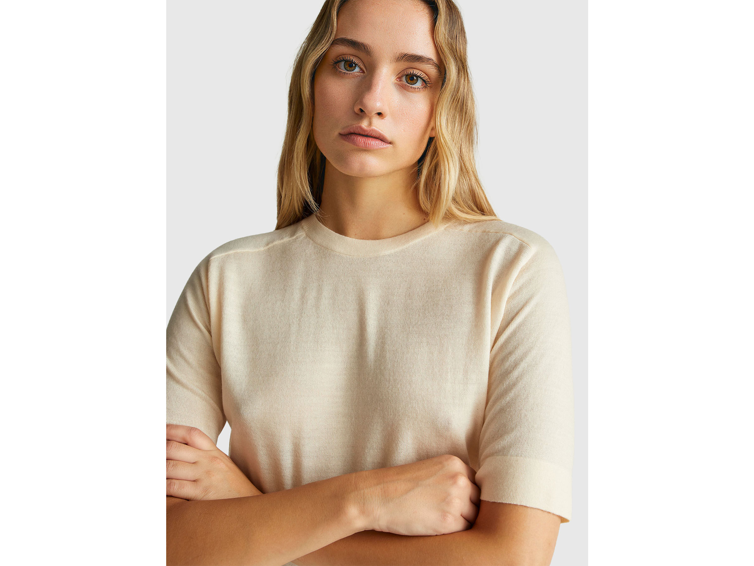 Pull à manches courtes en pure laine mérinos – Image 4