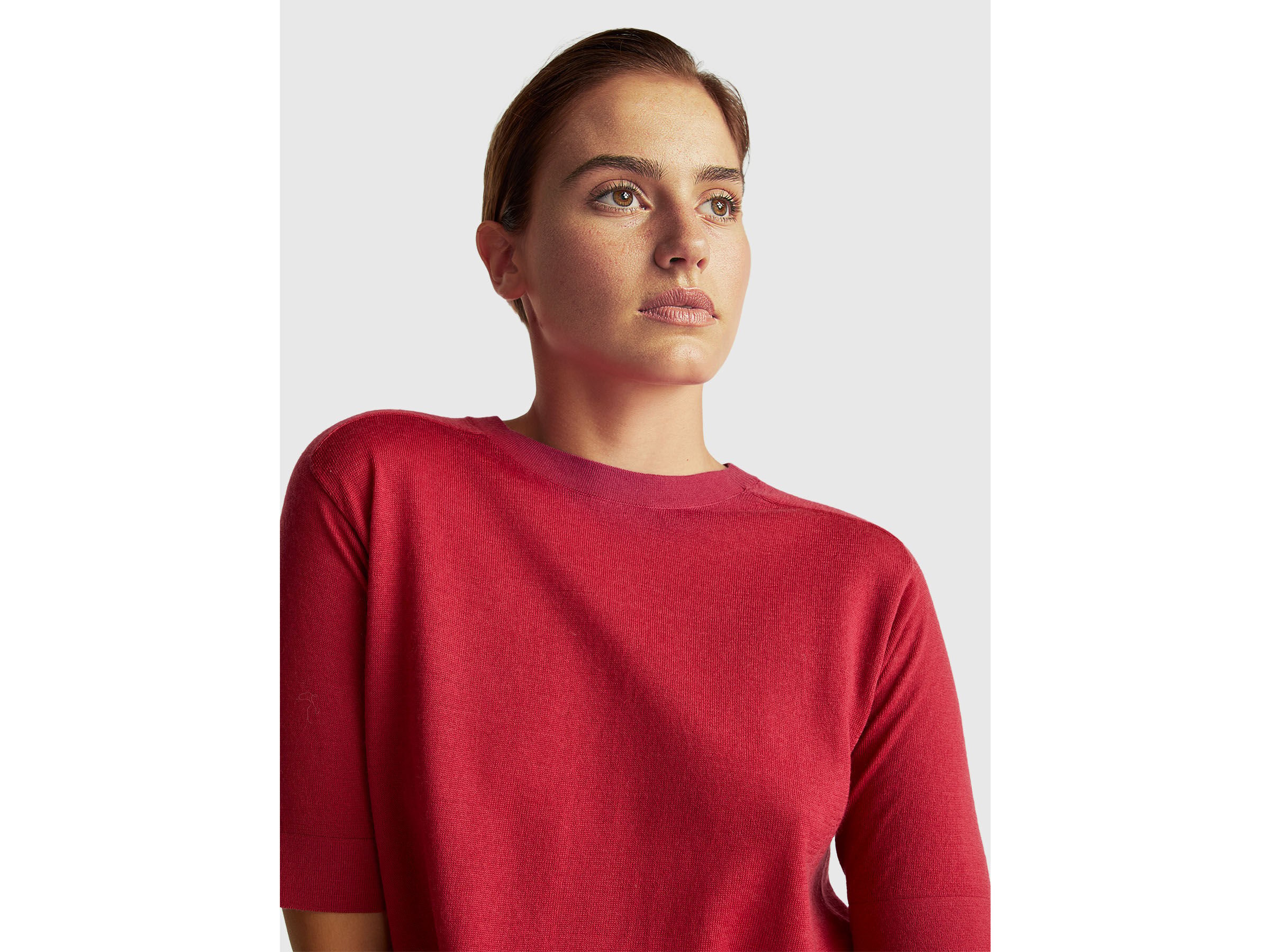 Pull à manches courtes en pure laine mérinos – Image 4
