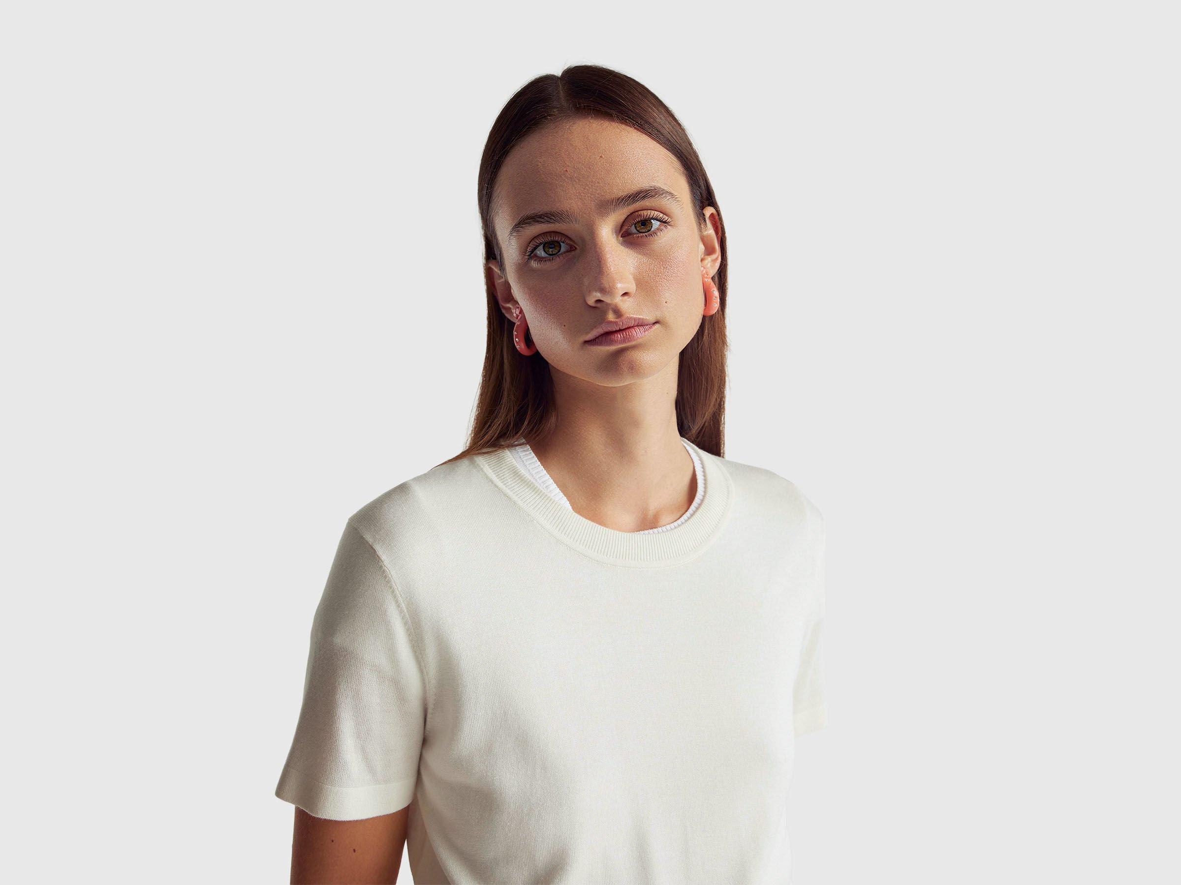 Pull à manches courtes en soie mélangée – Image 4