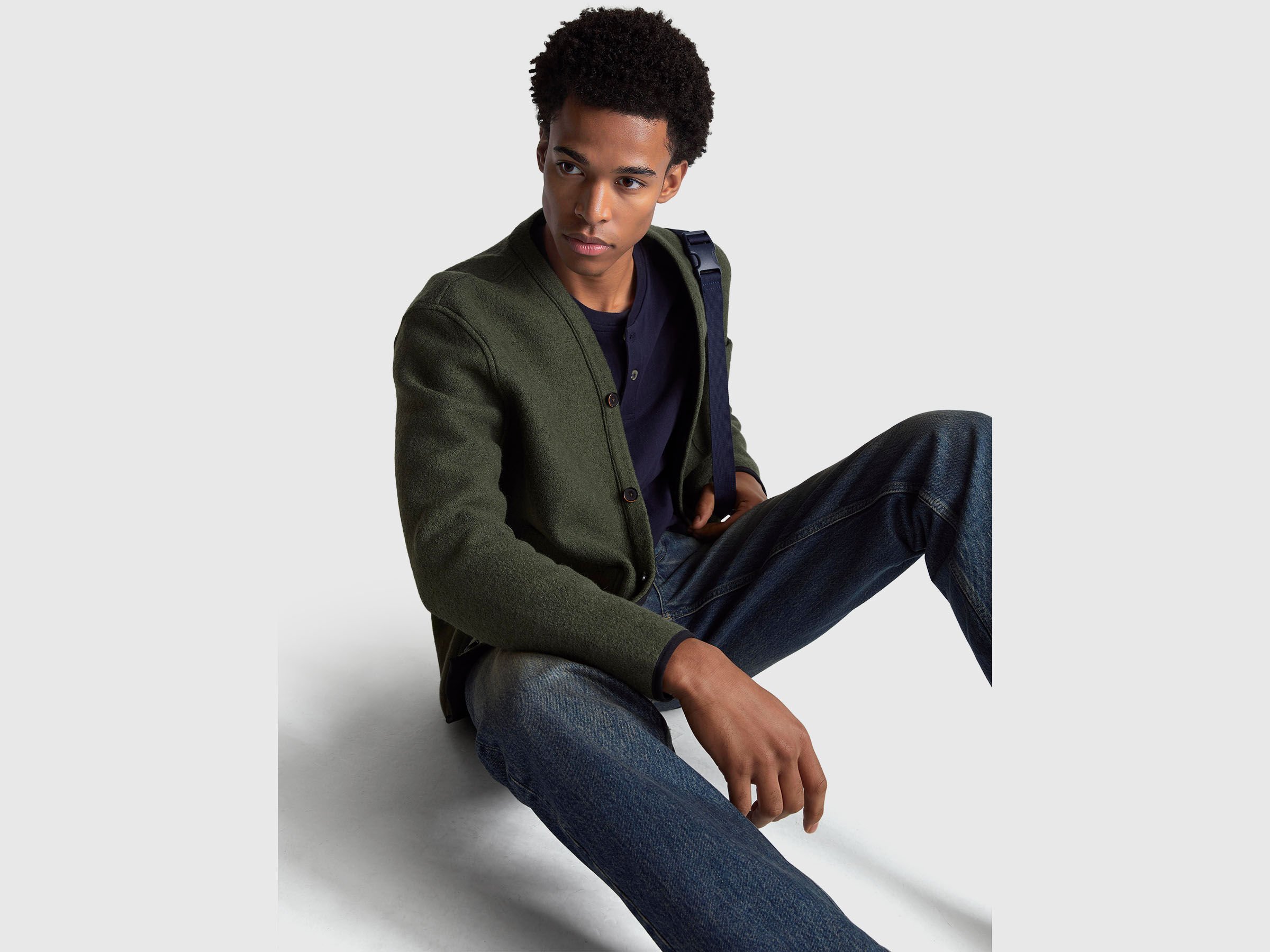 Veste en mélange de laine et de viscose avec poches – Image 3