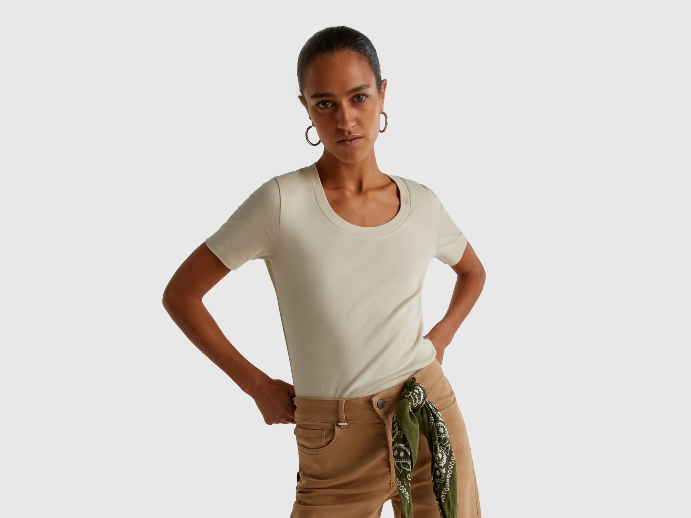 T-shirt à manches courtes en coton à fibres longues T-shirt à manches courtes en coton à fibres longues