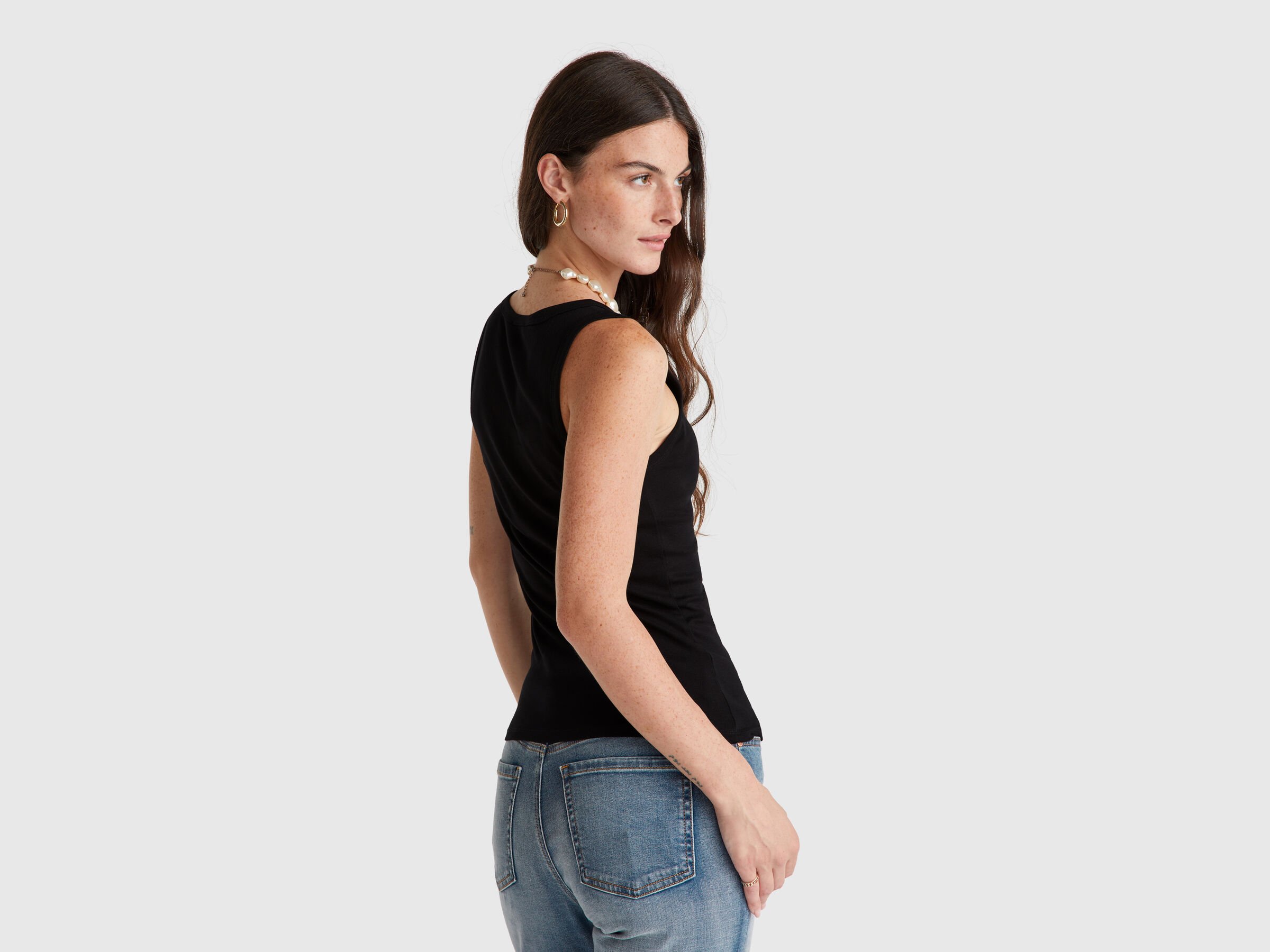 Débardeur noir en pur coton – Image 2