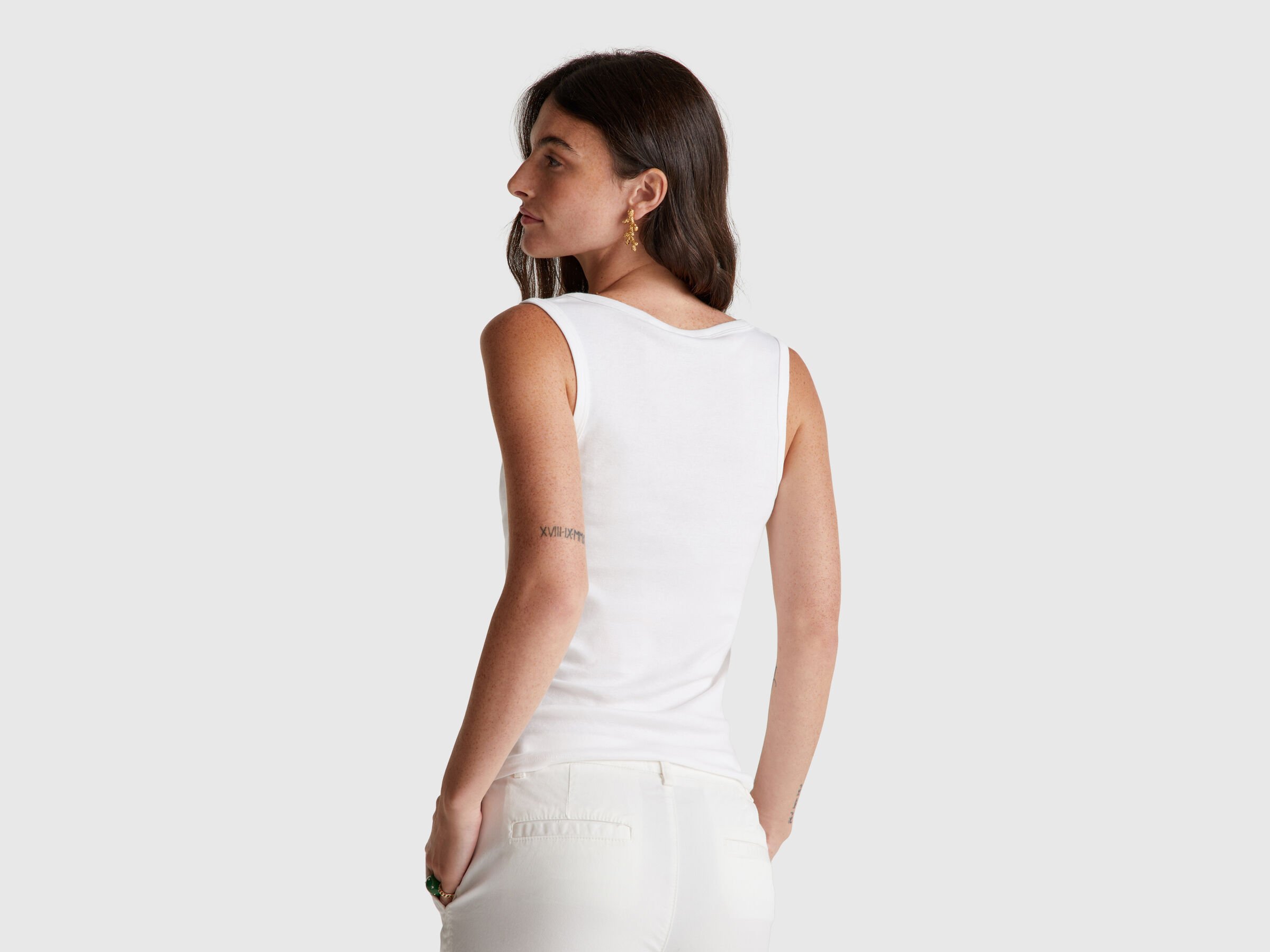 Débardeur blanc en pur coton – Image 2