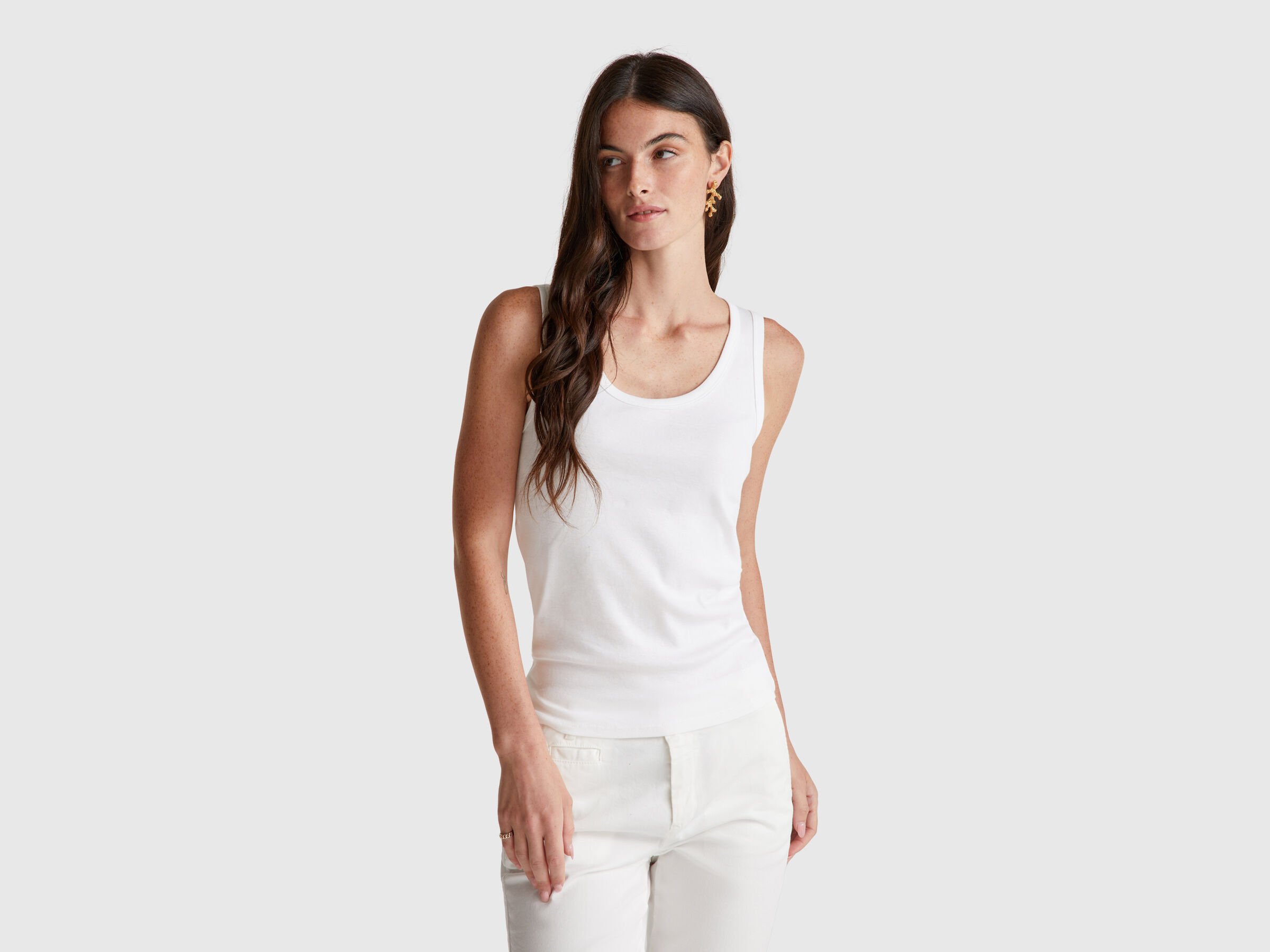 Débardeur blanc en pur coton Débardeur blanc en pur coton
