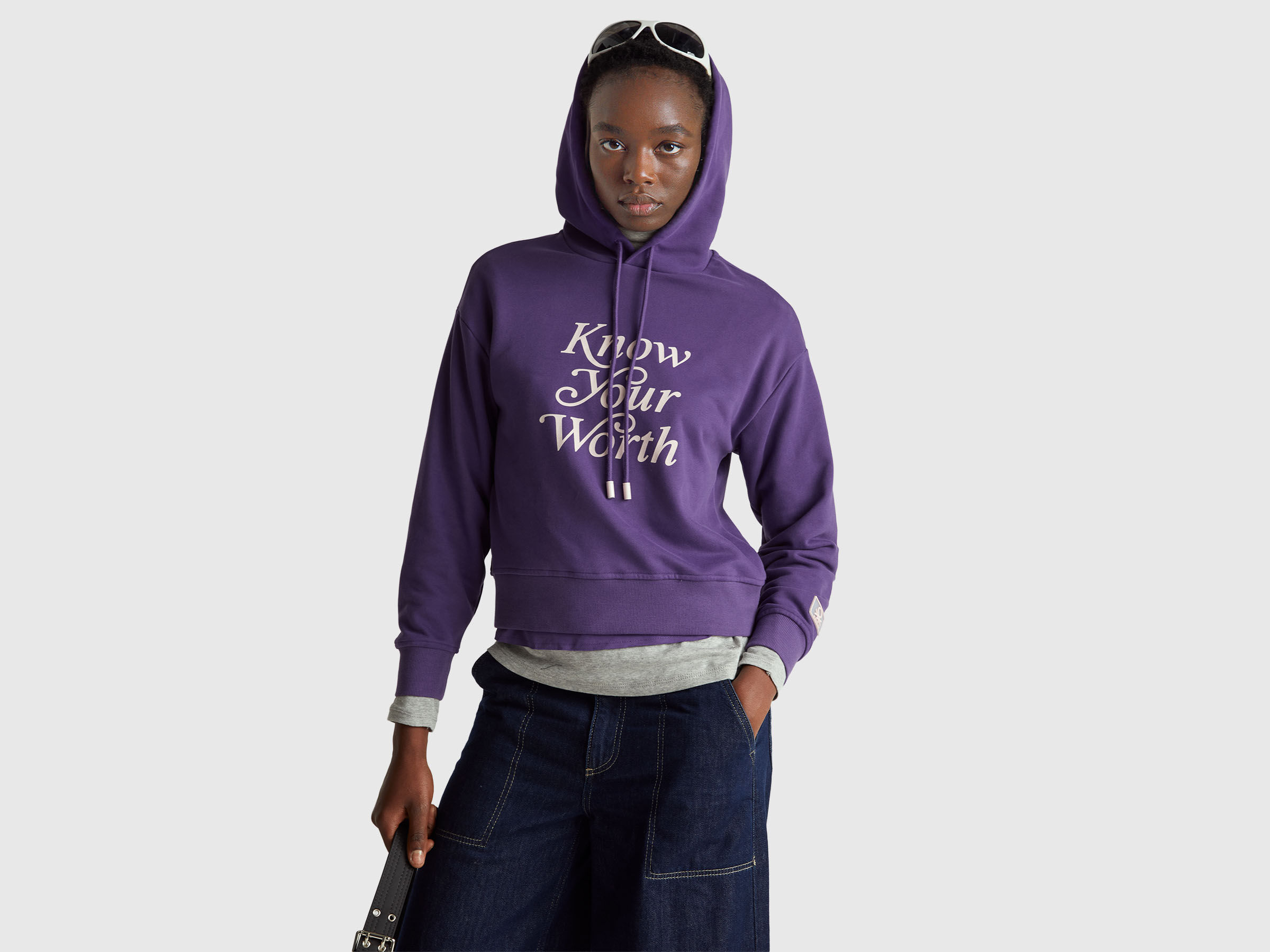 Sweat à capuche avec slogan Sweat à capuche avec slogan