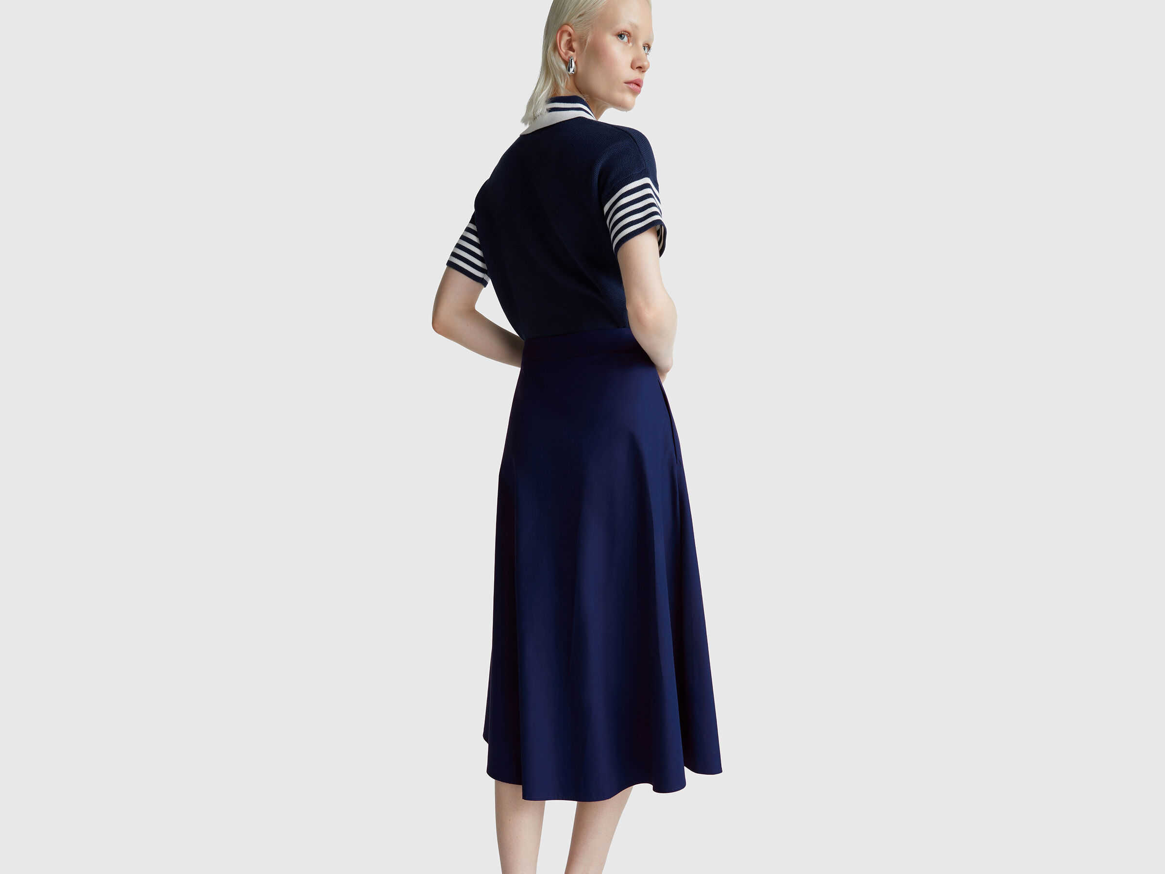 Jupe midi avec empiècement rayé – Image 2