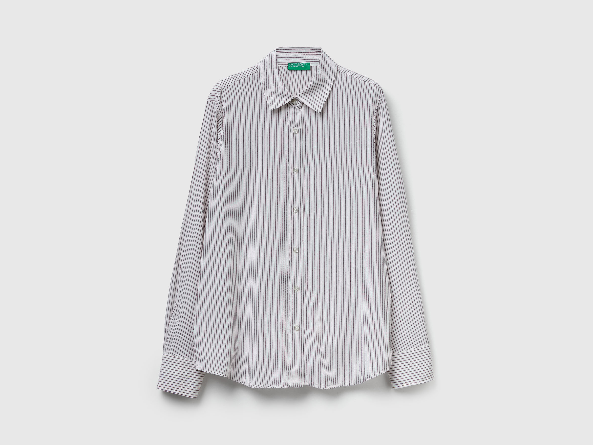 Chemise rayée en viscose mélangée Chemise rayée en viscose mélangée