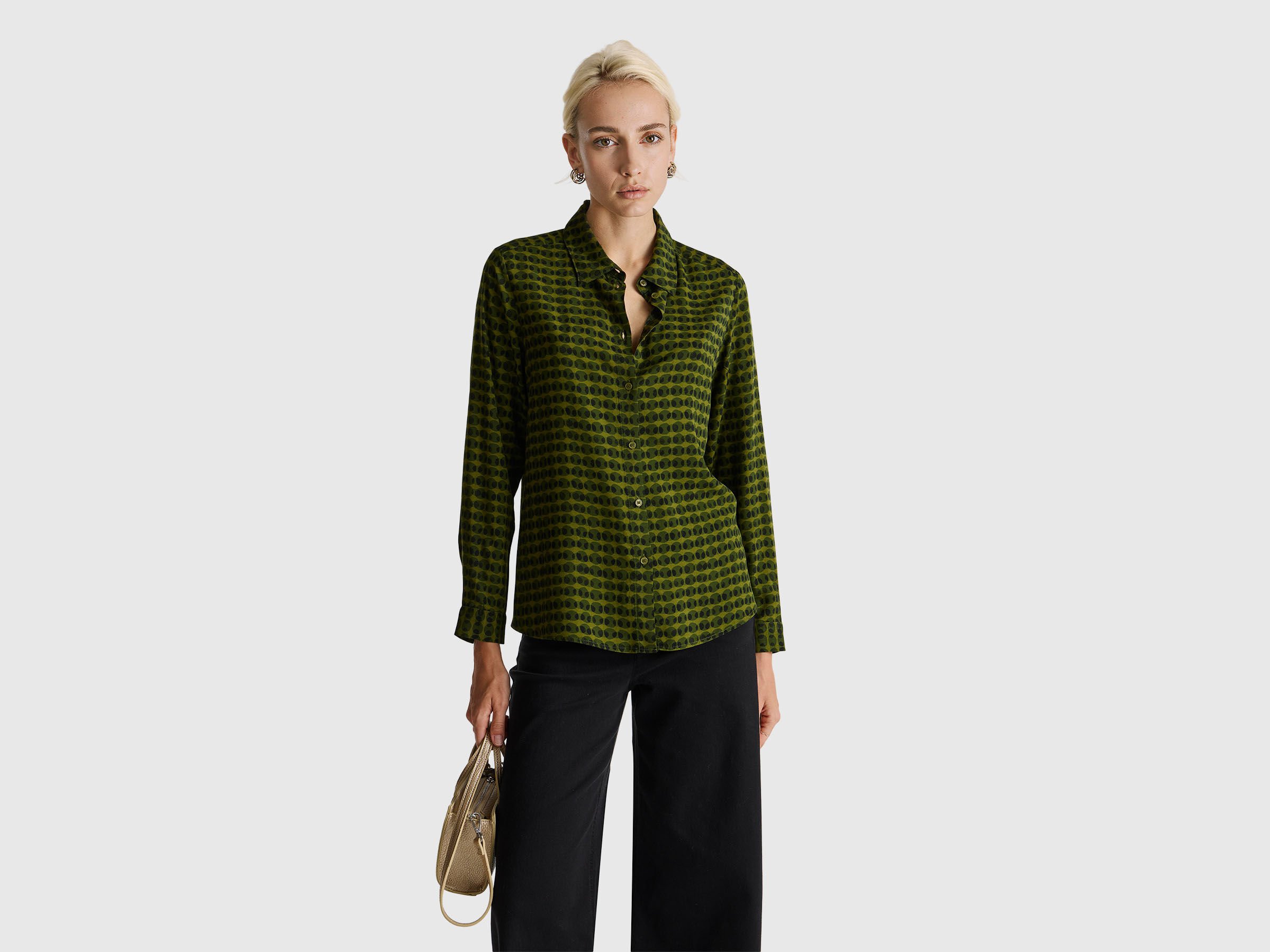 Chemise en viscose à motifs Chemise en viscose à motifs