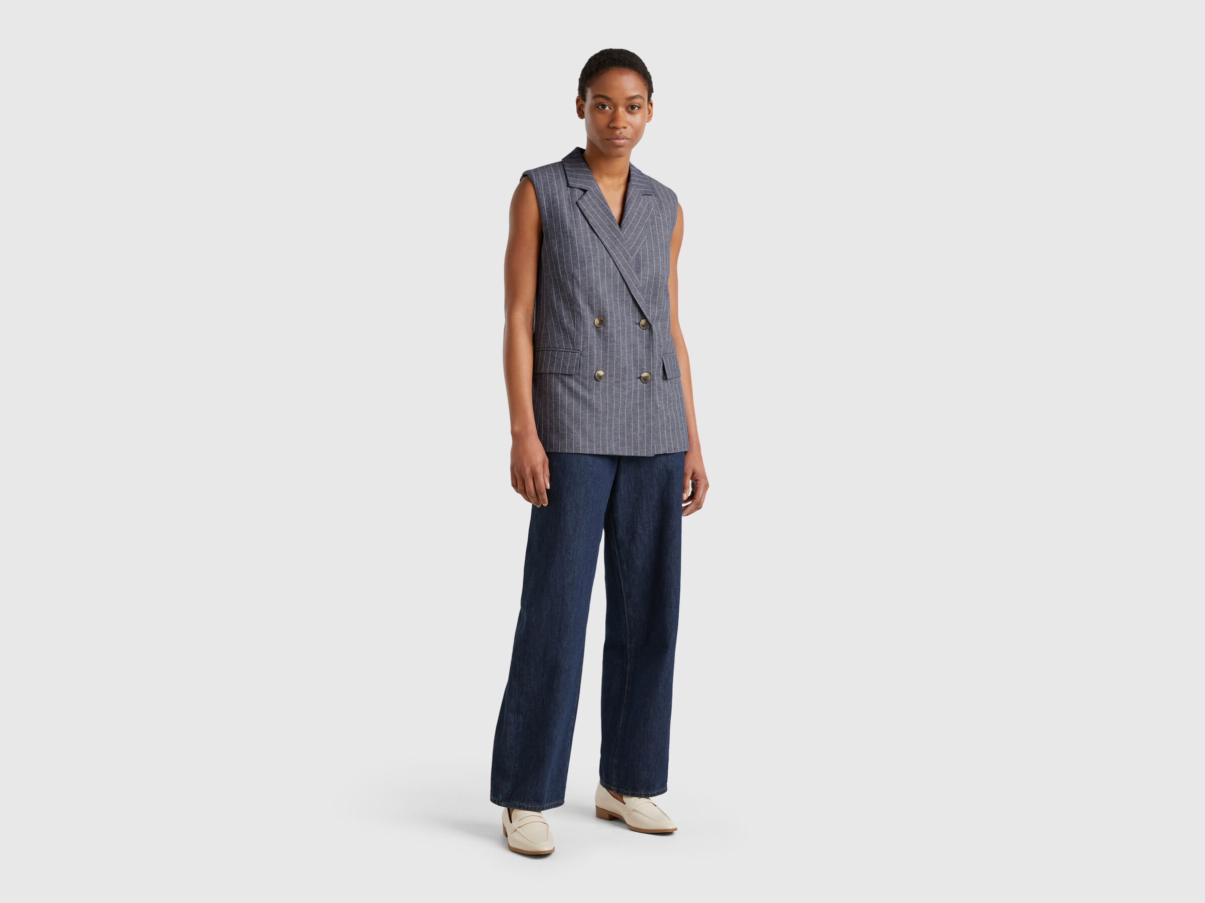 Gilet long à fines rayures – Image 5