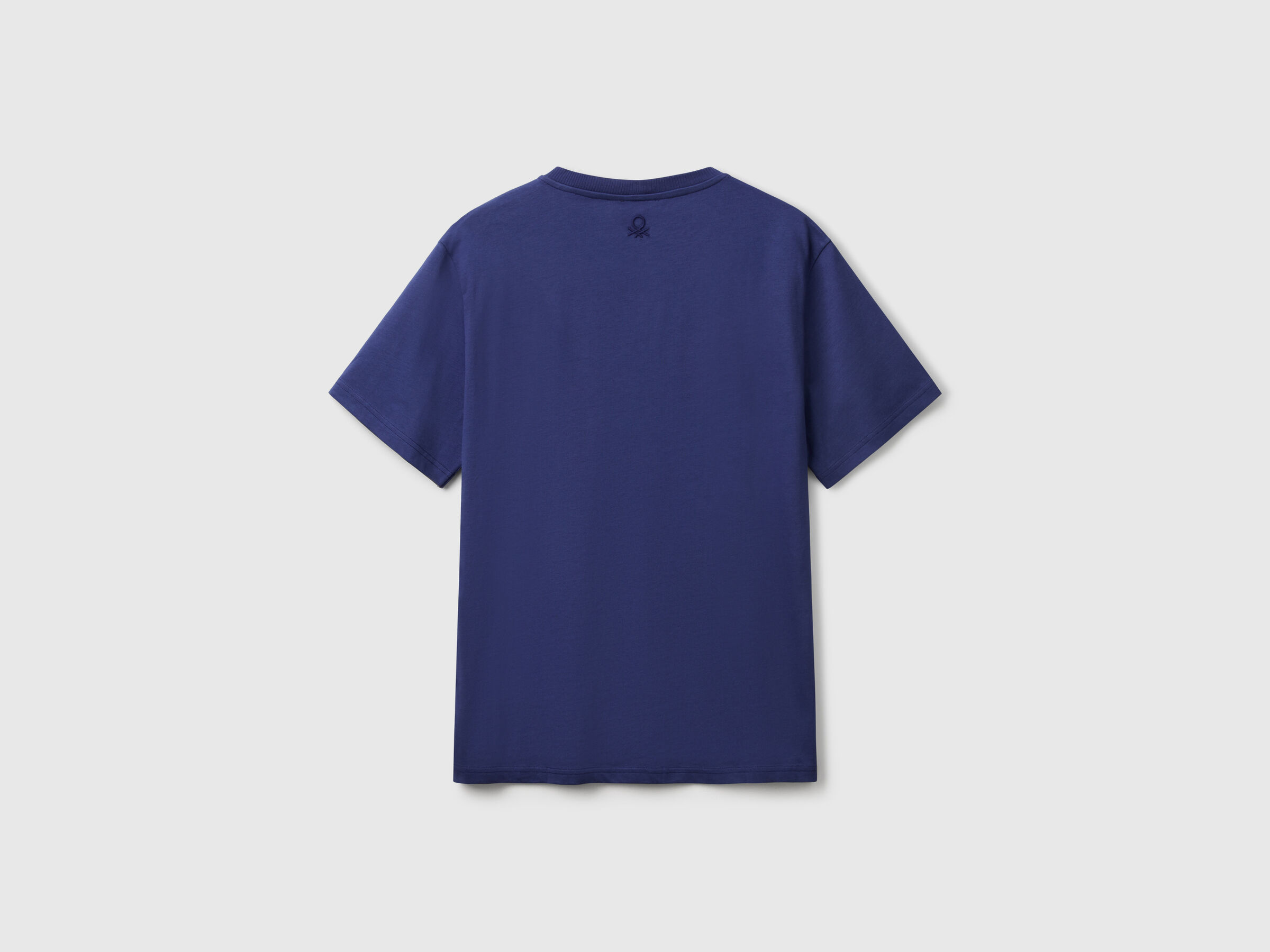 T-shirt bleu en coton bio à petite poche – Image 4