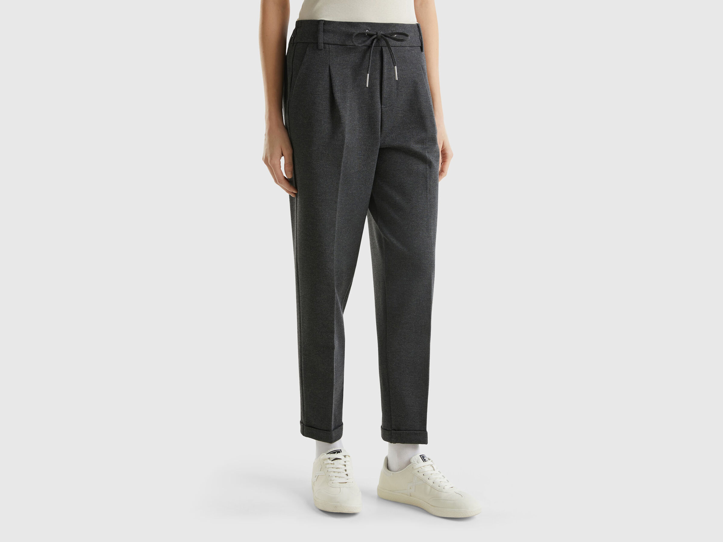 Pantalon uni à cordon de serrage Pantalon uni à cordon de serrage