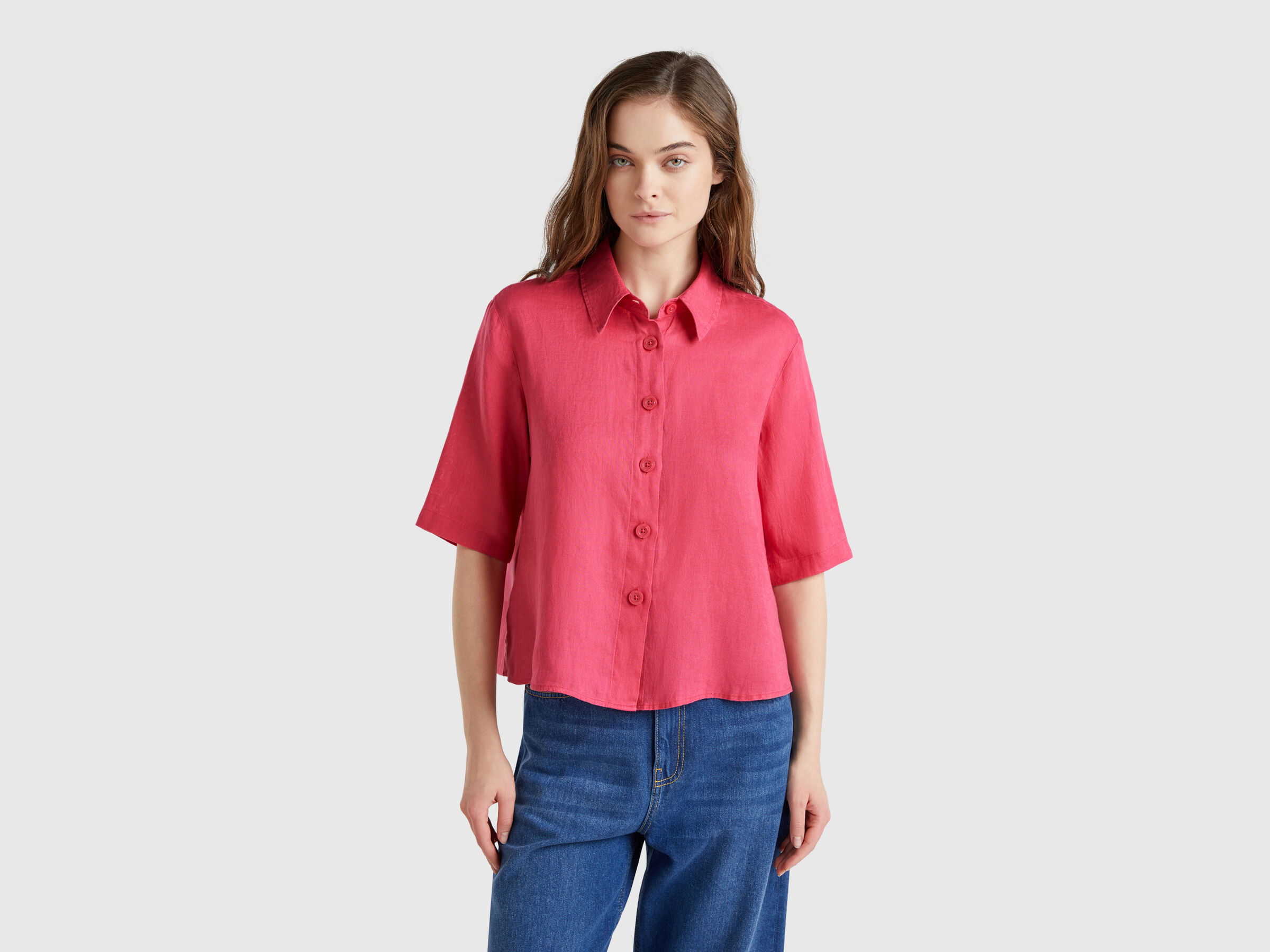 Chemise courte en pur lin Chemise courte en pur lin