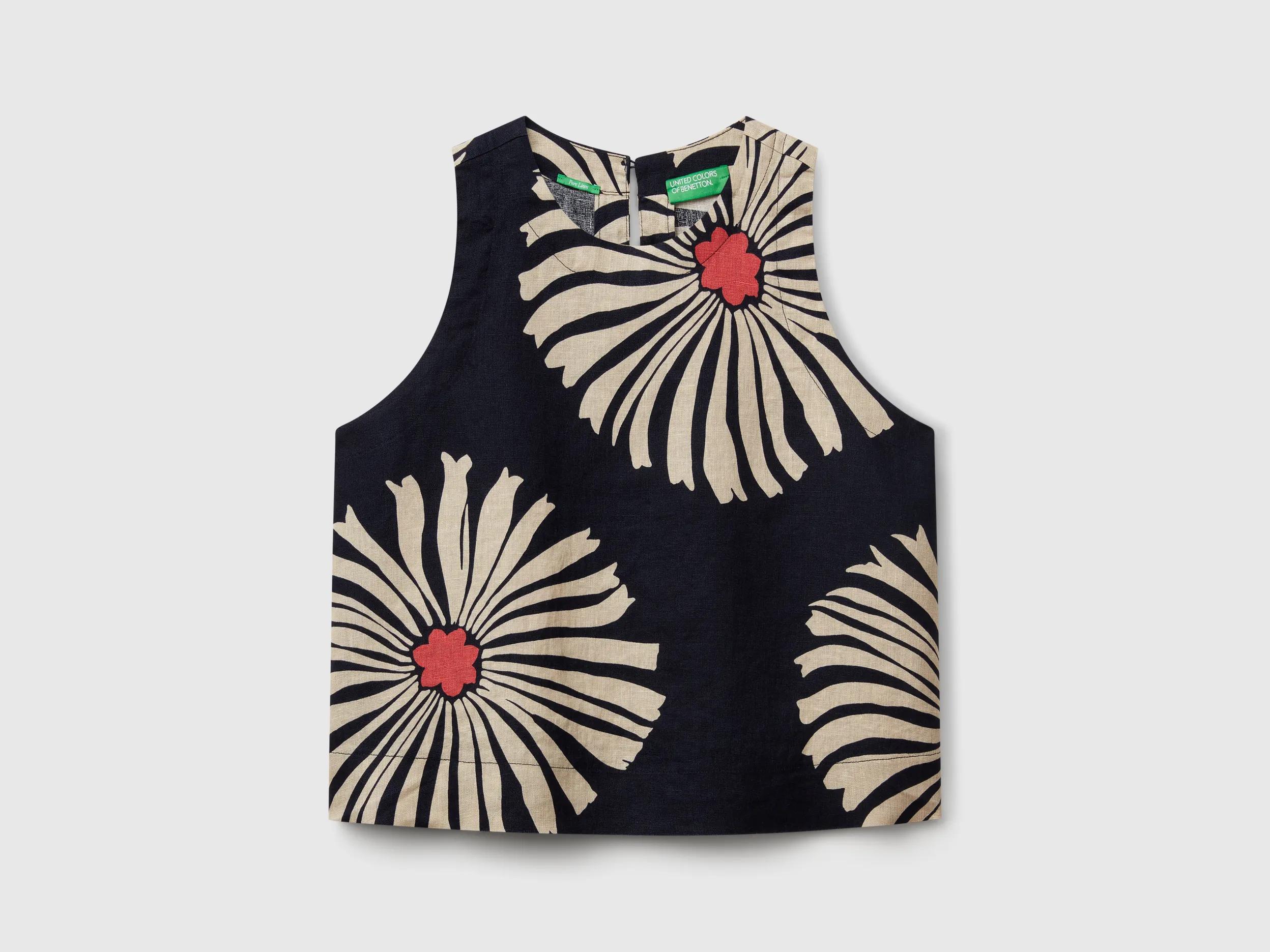 Top imprimé en pur lin Top imprimé en pur lin