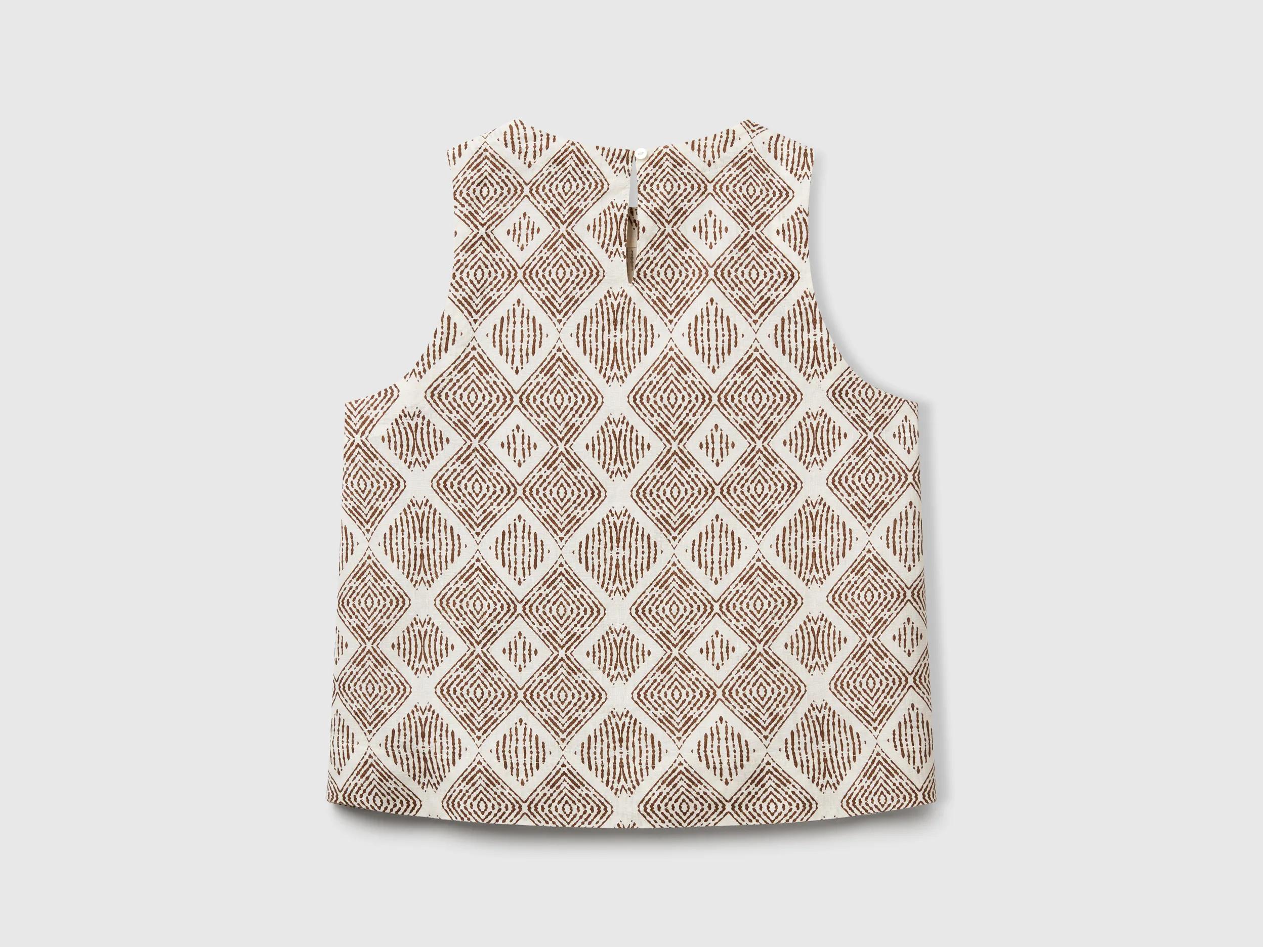 Top imprimé en pur lin Top imprimé en pur lin