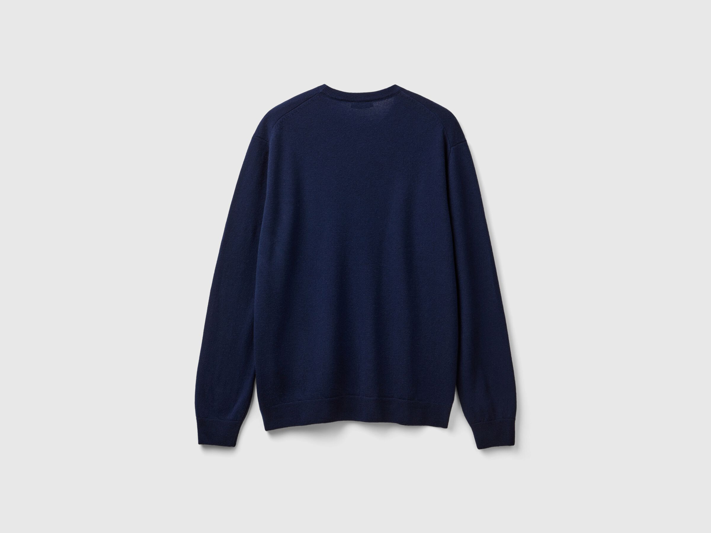 Pull bleu foncé col rond en pure laine Mérinos – Image 6