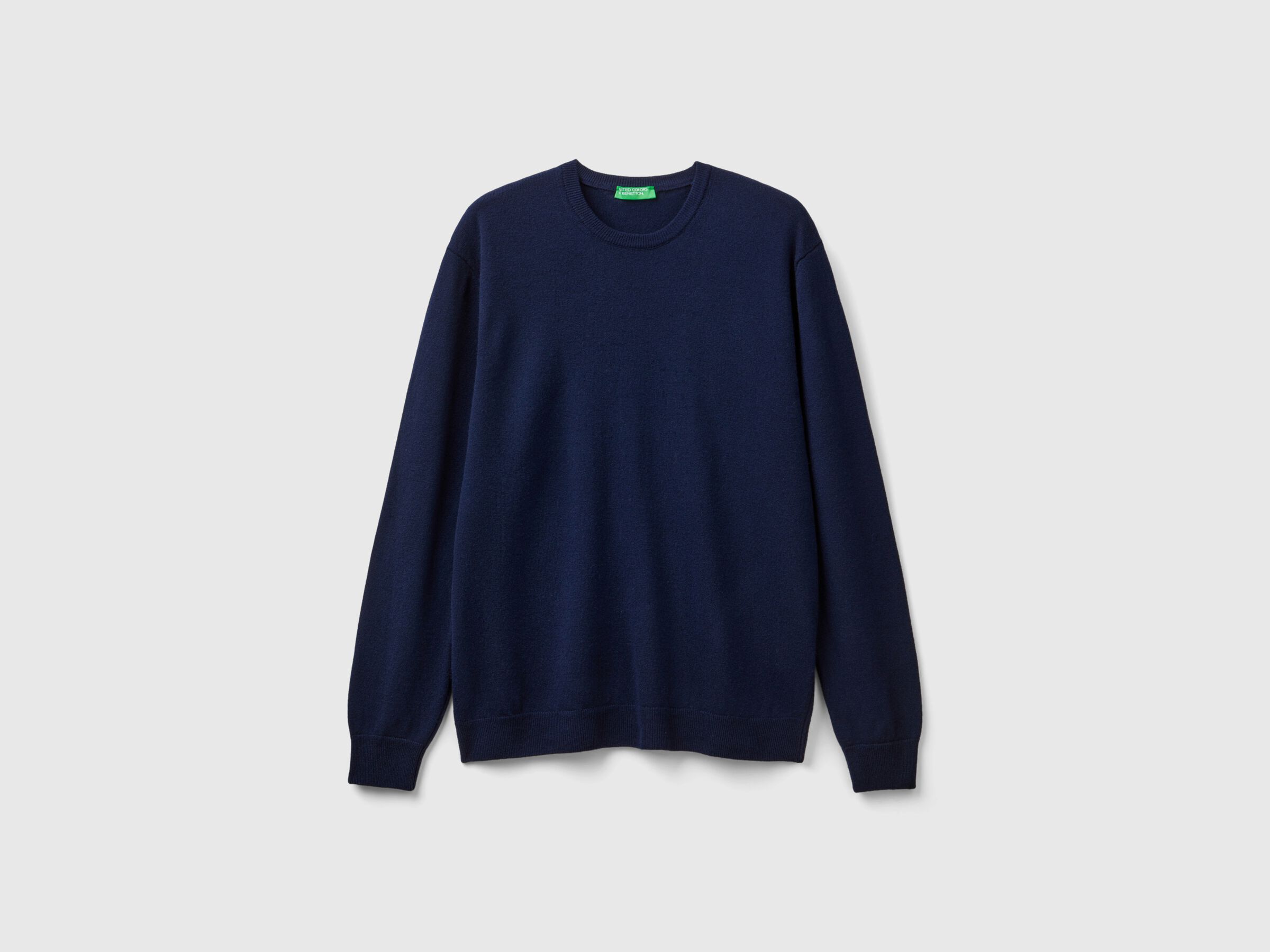 Pull bleu foncé col rond en pure laine Mérinos – Image 5