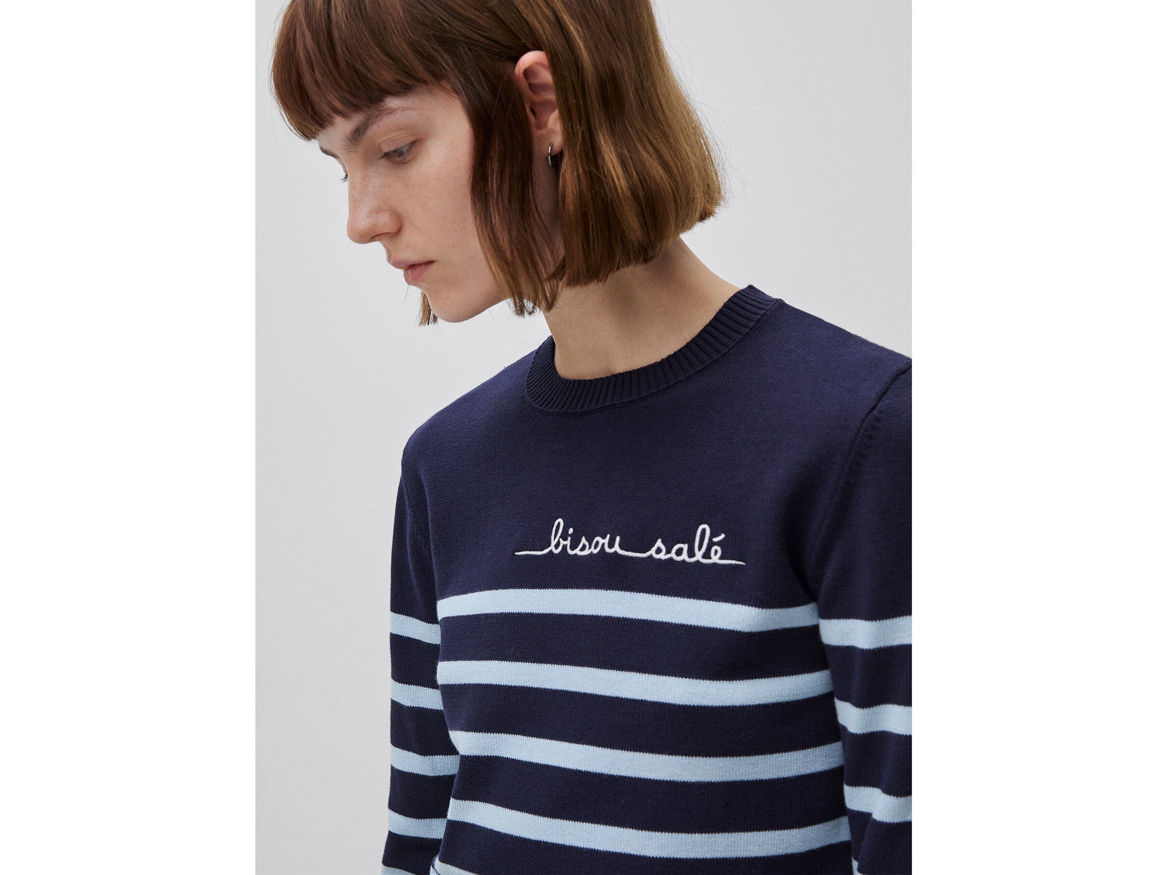 Pull rayé avec inscription brodée – Image 5