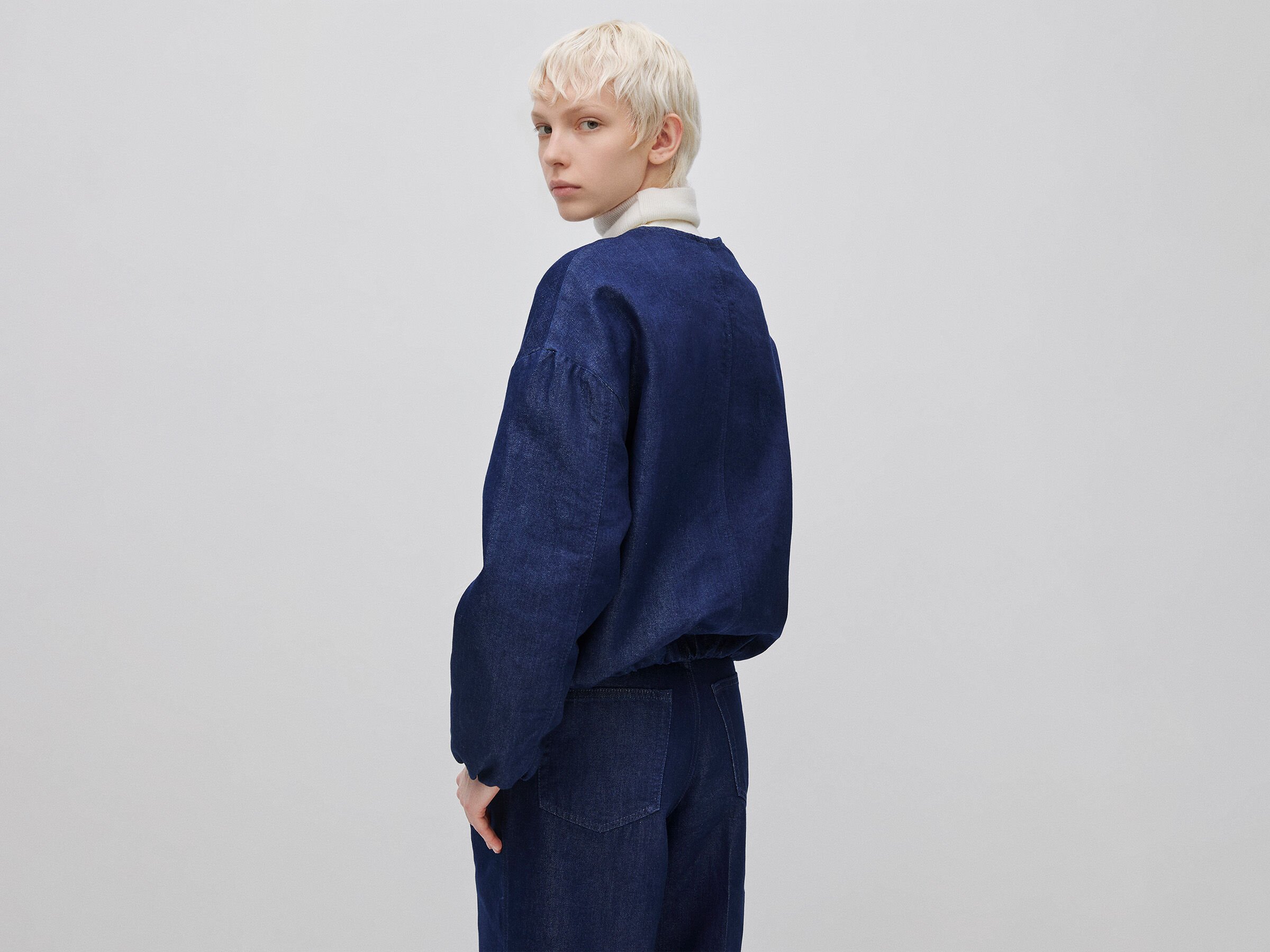 Blouson aviateur en denim avec lurex – Image 2