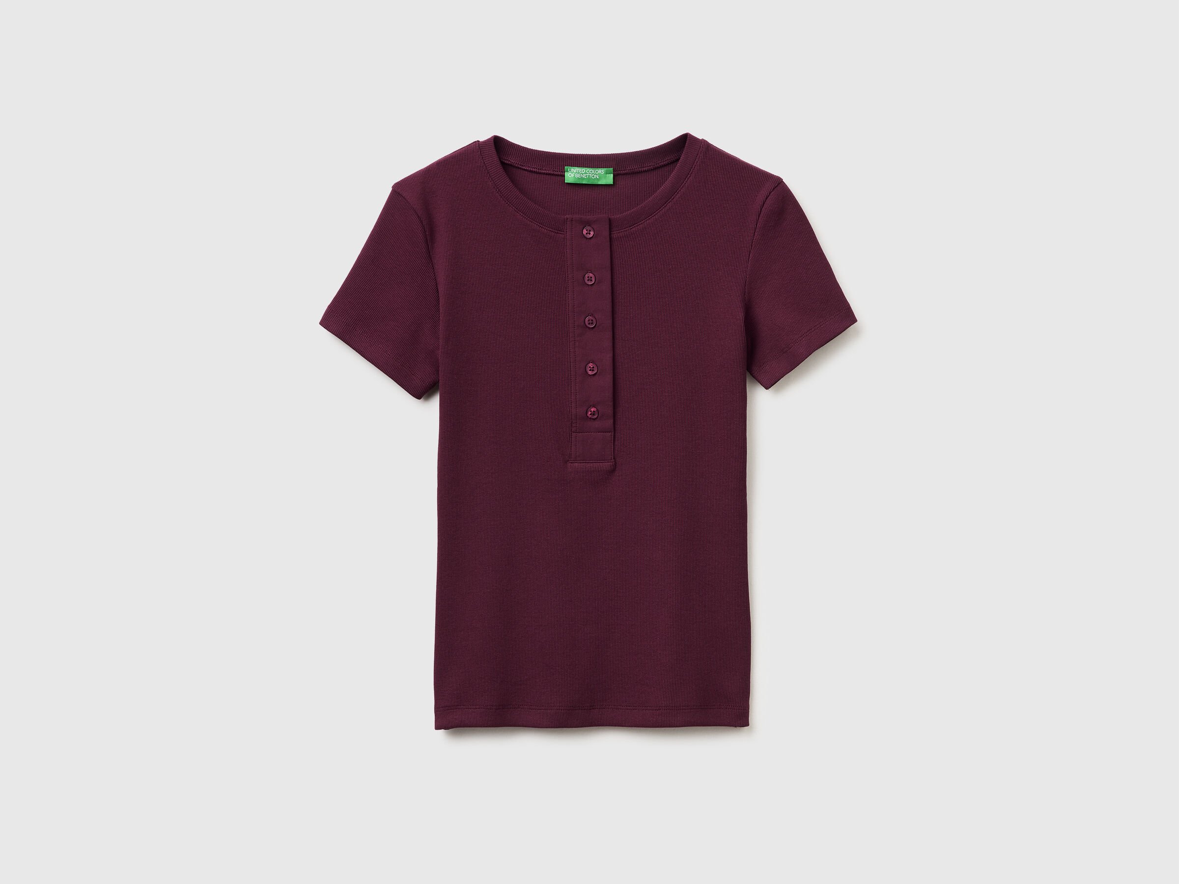 T-shirt henley côtelé T-shirt henley côtelé