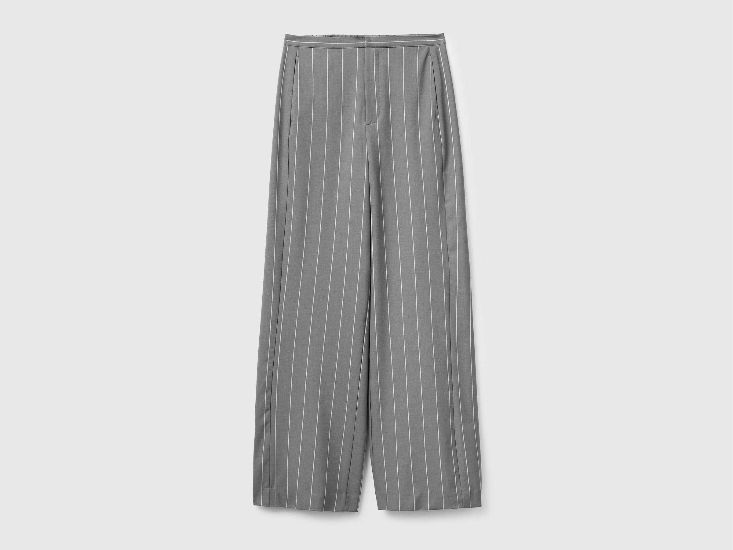 Pantalon à rayures fines à jambes larges Pantalon à rayures fines à jambes larges