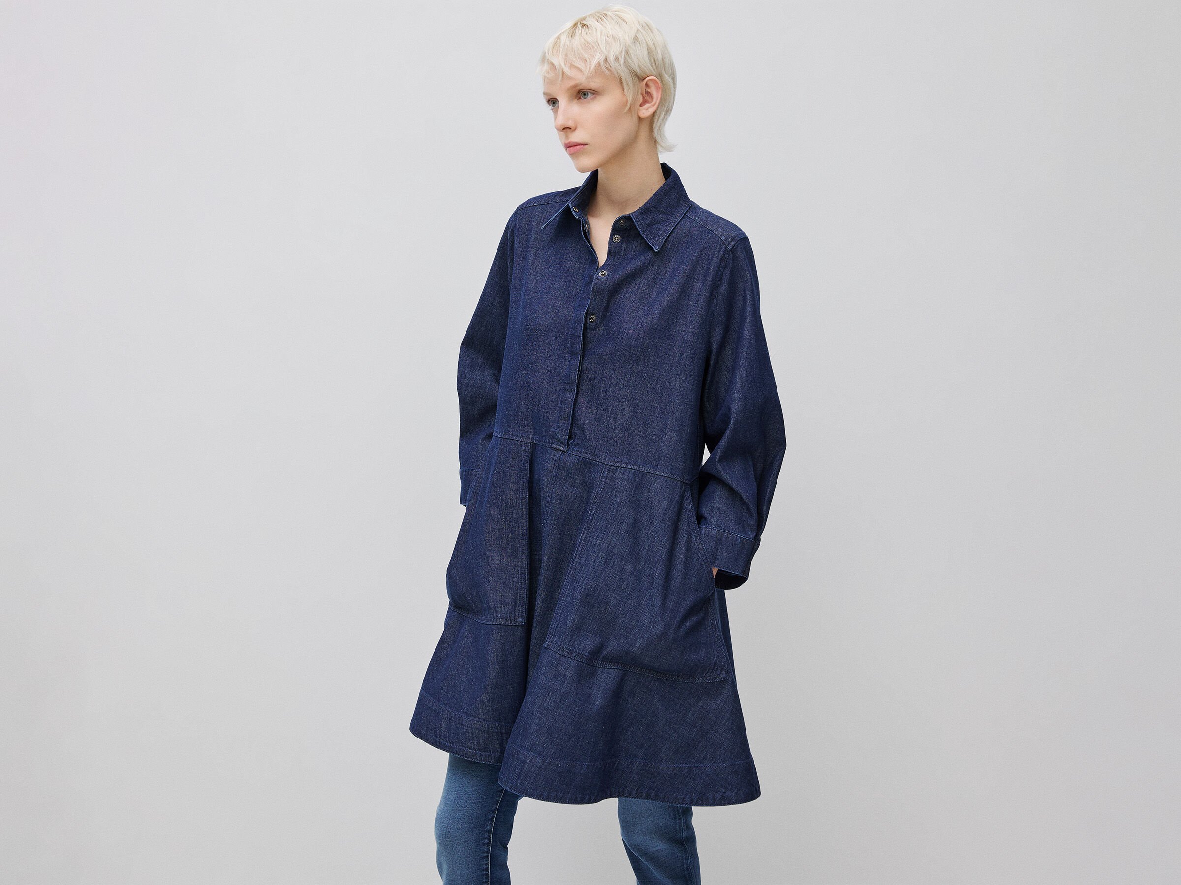 Robe courte en chambray Robe courte en chambray