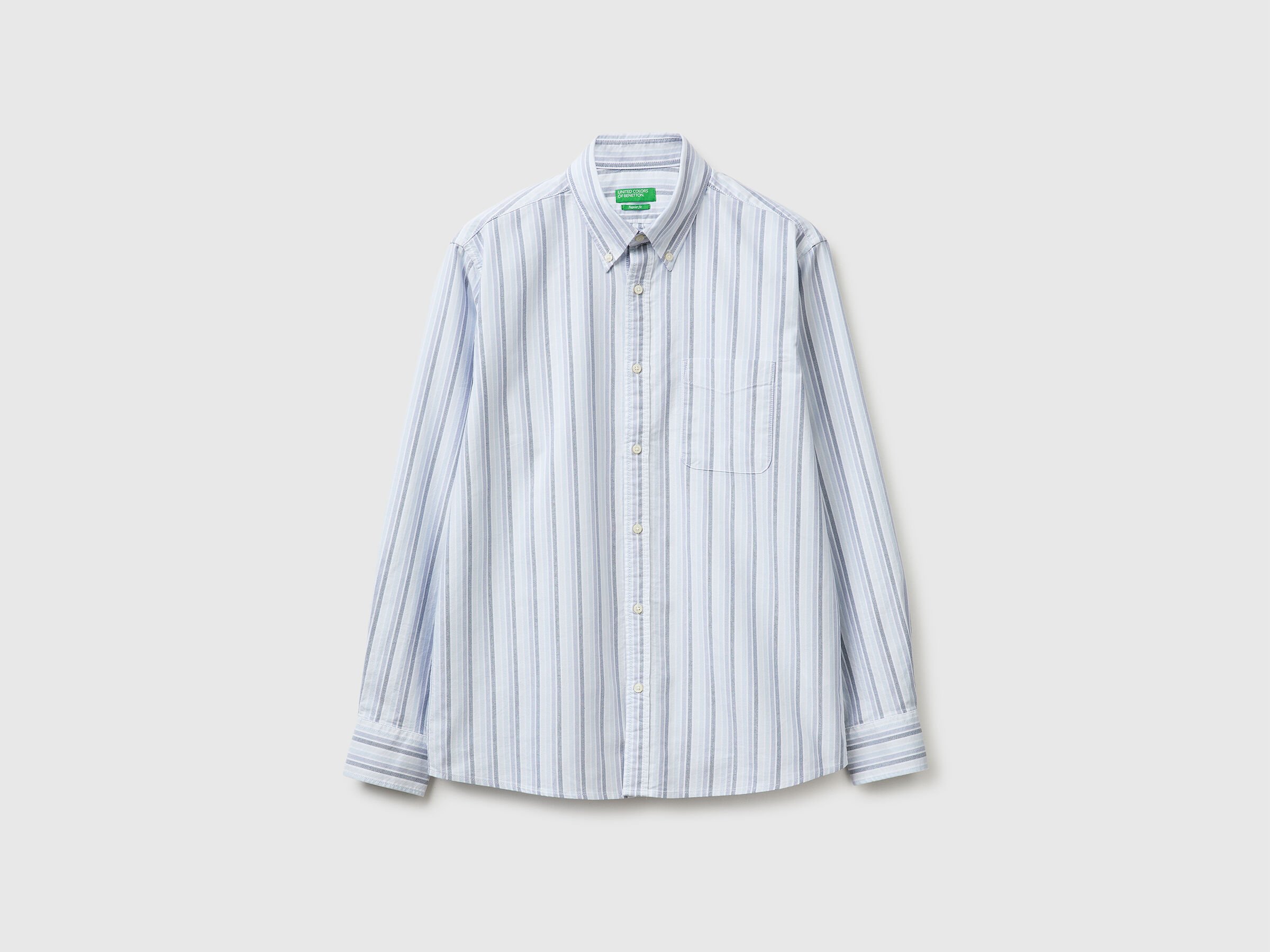 Chemise boutonnée à rayures bleu clair Chemise boutonnée à rayures bleu clair