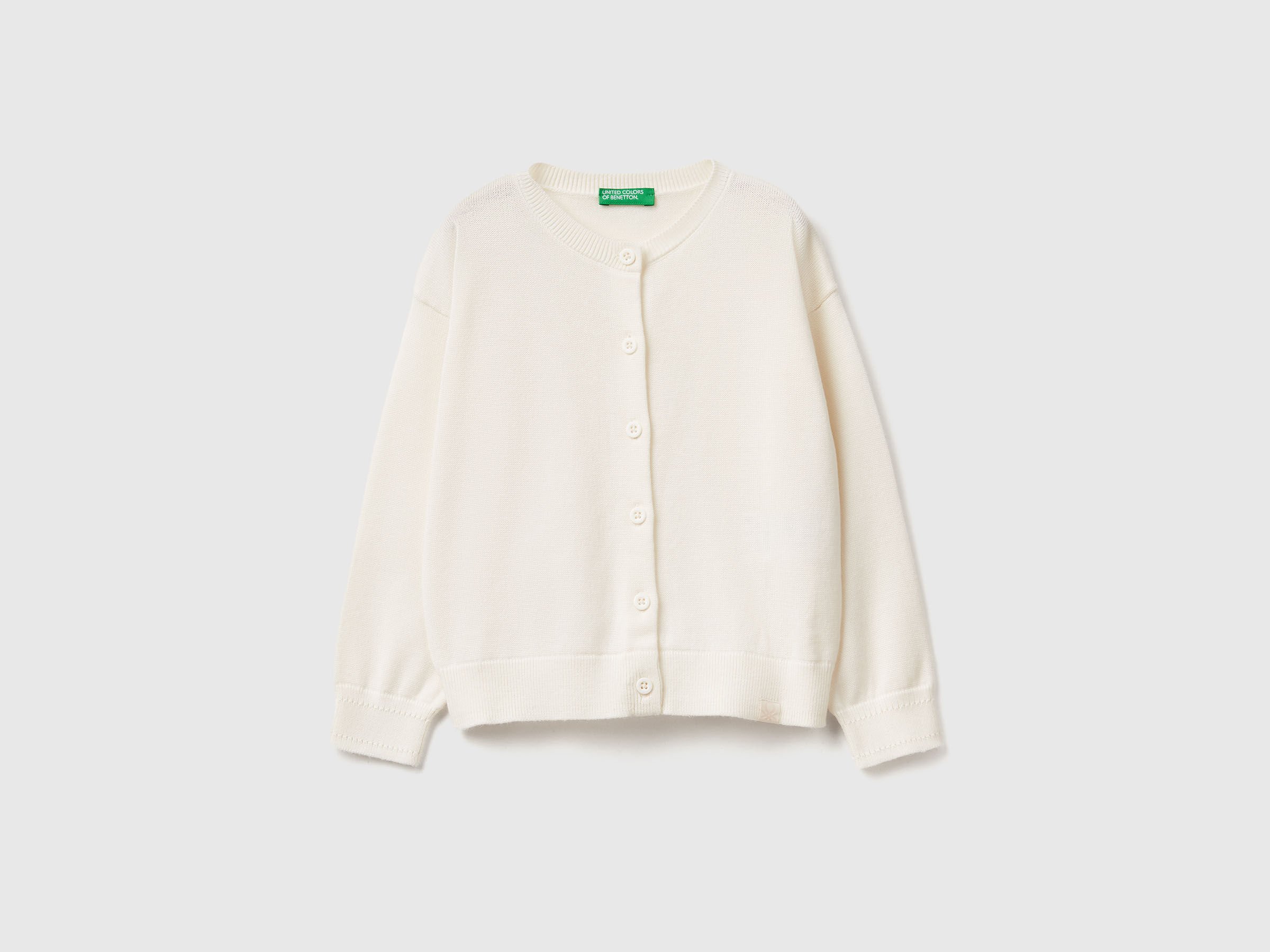 Cardigan à col rond en pur coton Cardigan à col rond en pur coton