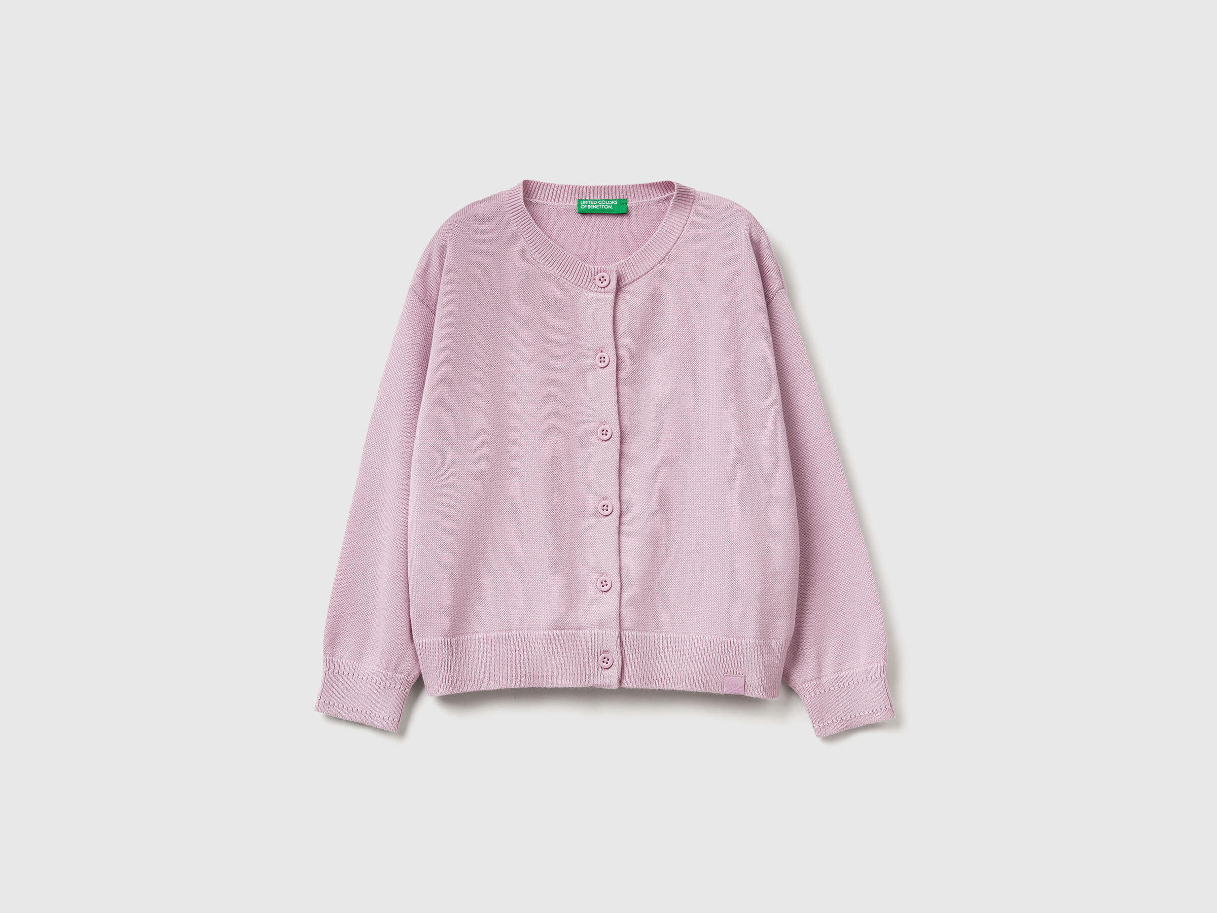 Cardigan à col rond en pur coton Cardigan à col rond en pur coton