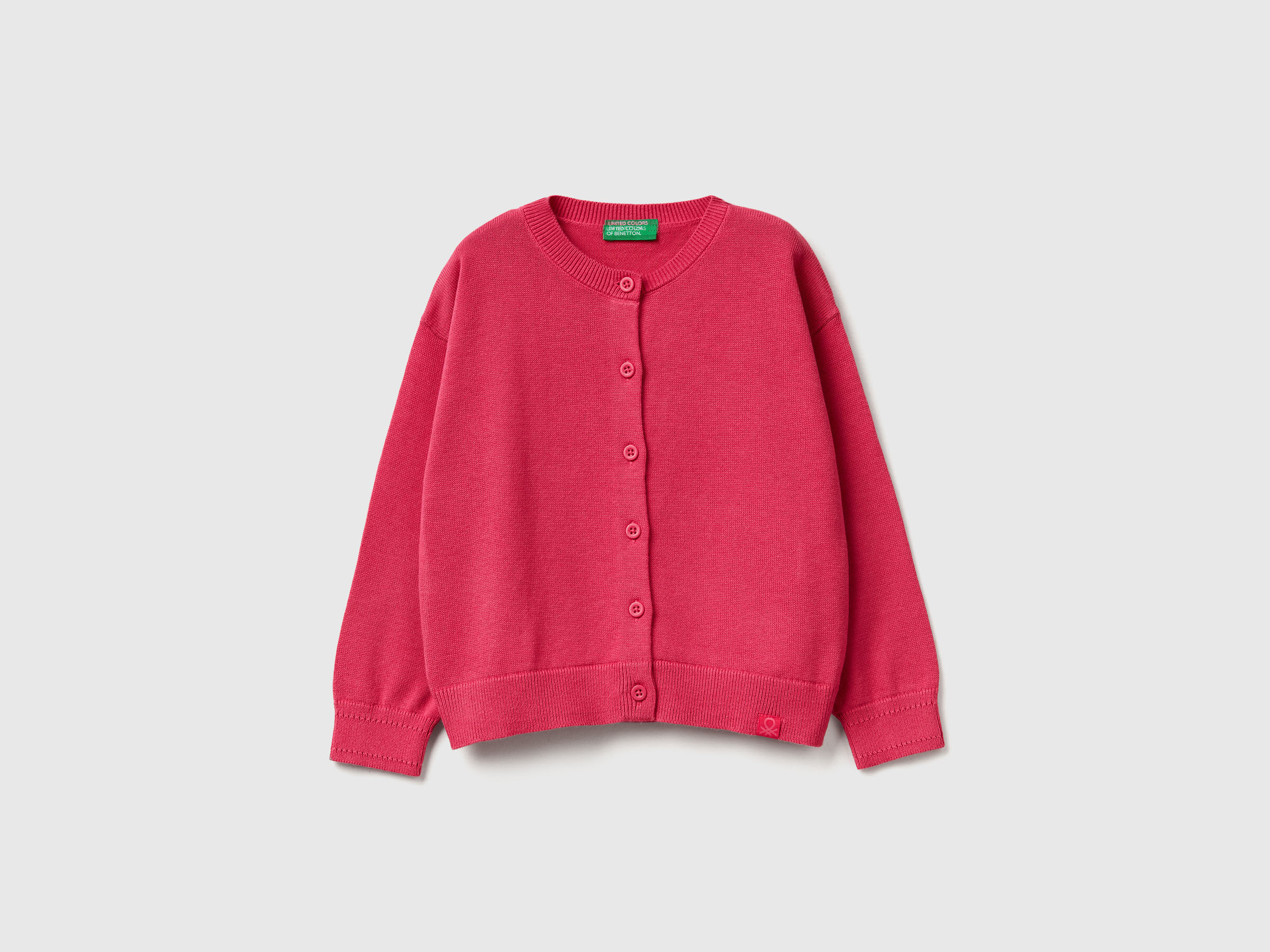 Cardigan à col rond en pur coton Cardigan à col rond en pur coton