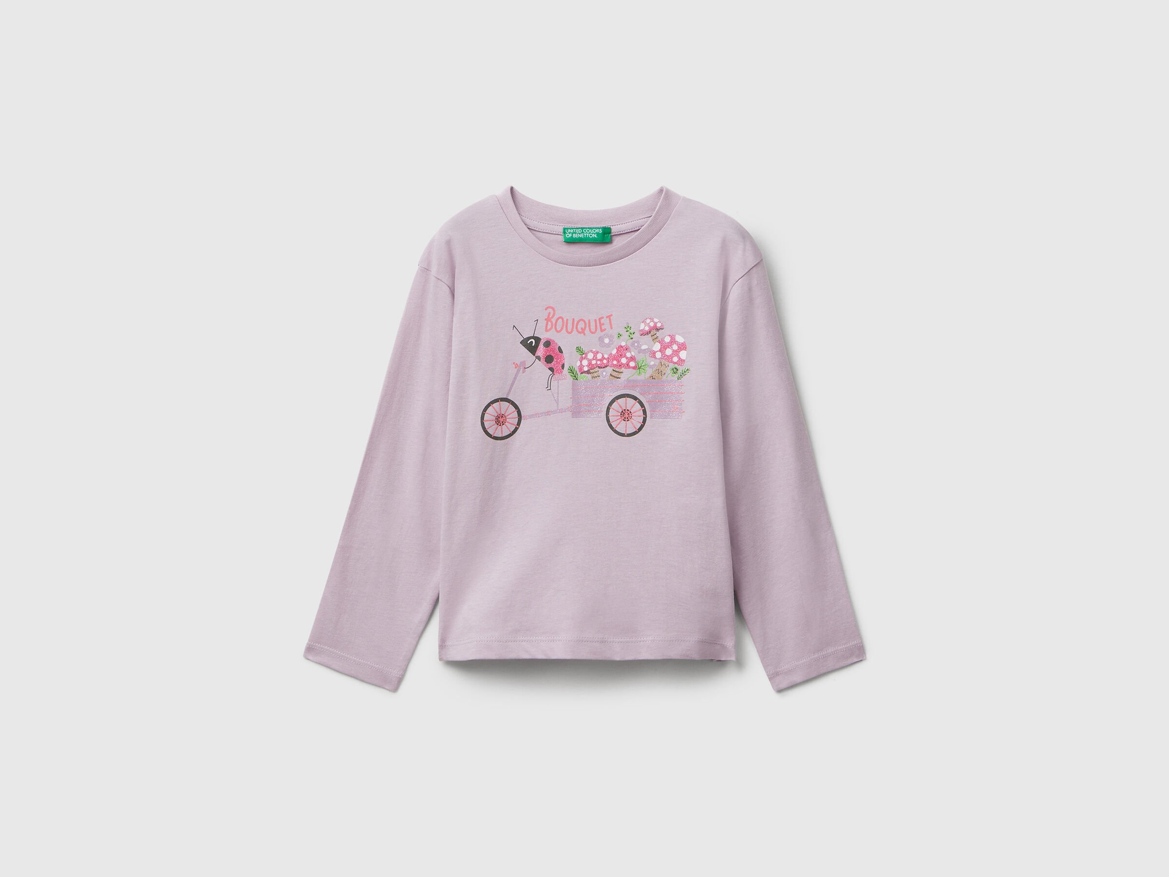 T-shirt en coton avec imprimé pailleté T-shirt en coton avec imprimé pailleté