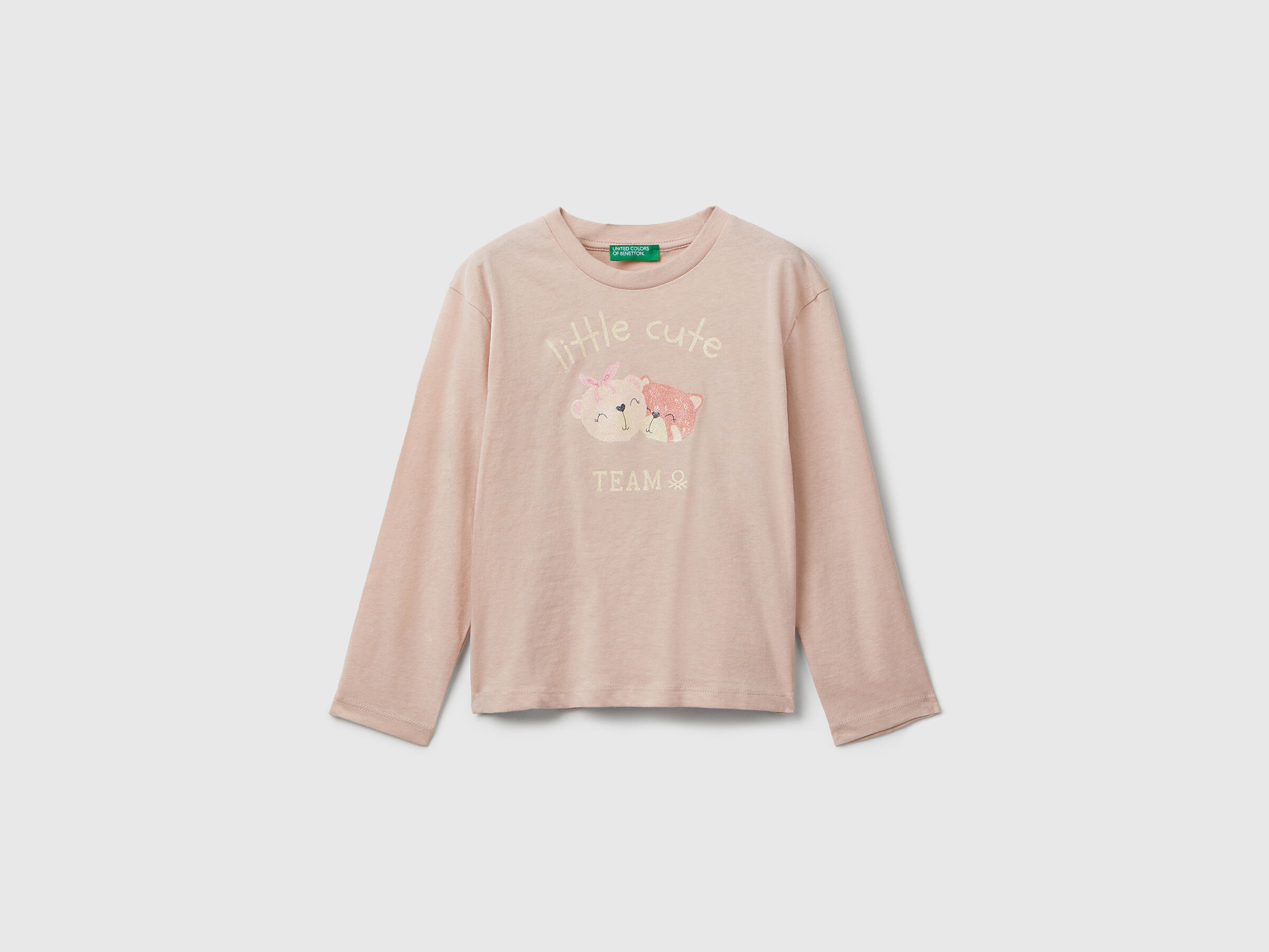 T-shirt en coton avec imprimé pailleté T-shirt en coton avec imprimé pailleté
