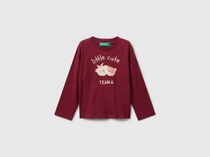T-shirt en coton avec imprimé pailleté T-shirt en coton avec imprimé pailleté