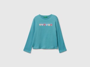 T-shirt en coton avec logo pailleté T-shirt en coton avec logo pailleté