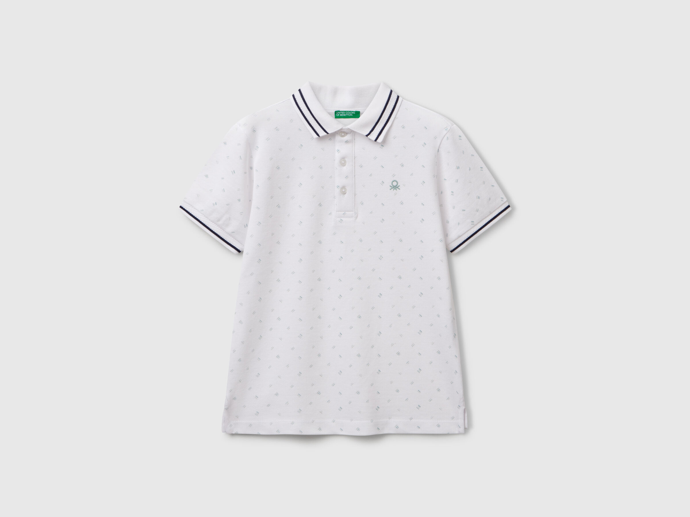 Polo à micro motif en pur coton Polo à micro motif en pur coton