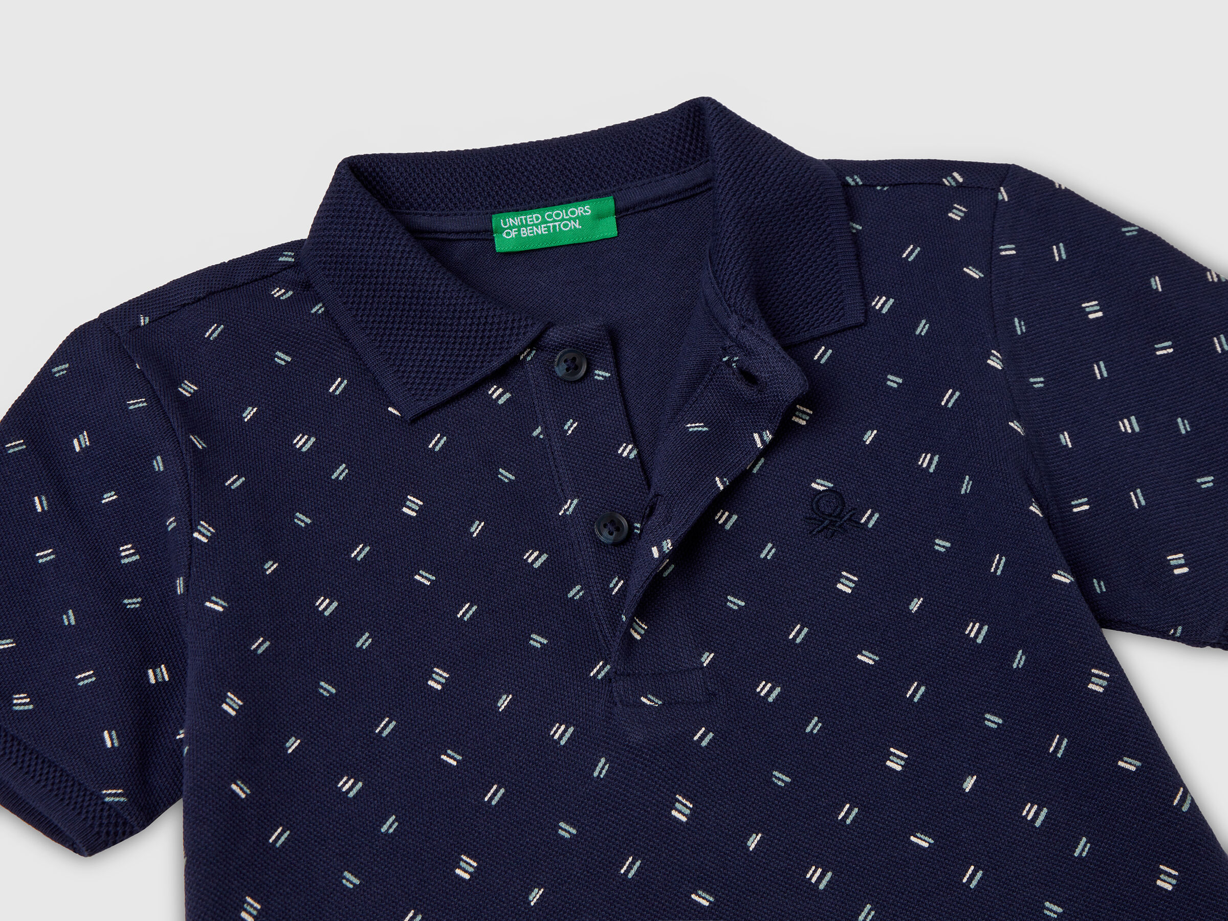 Polo à micro motif en pur coton – Image 3
