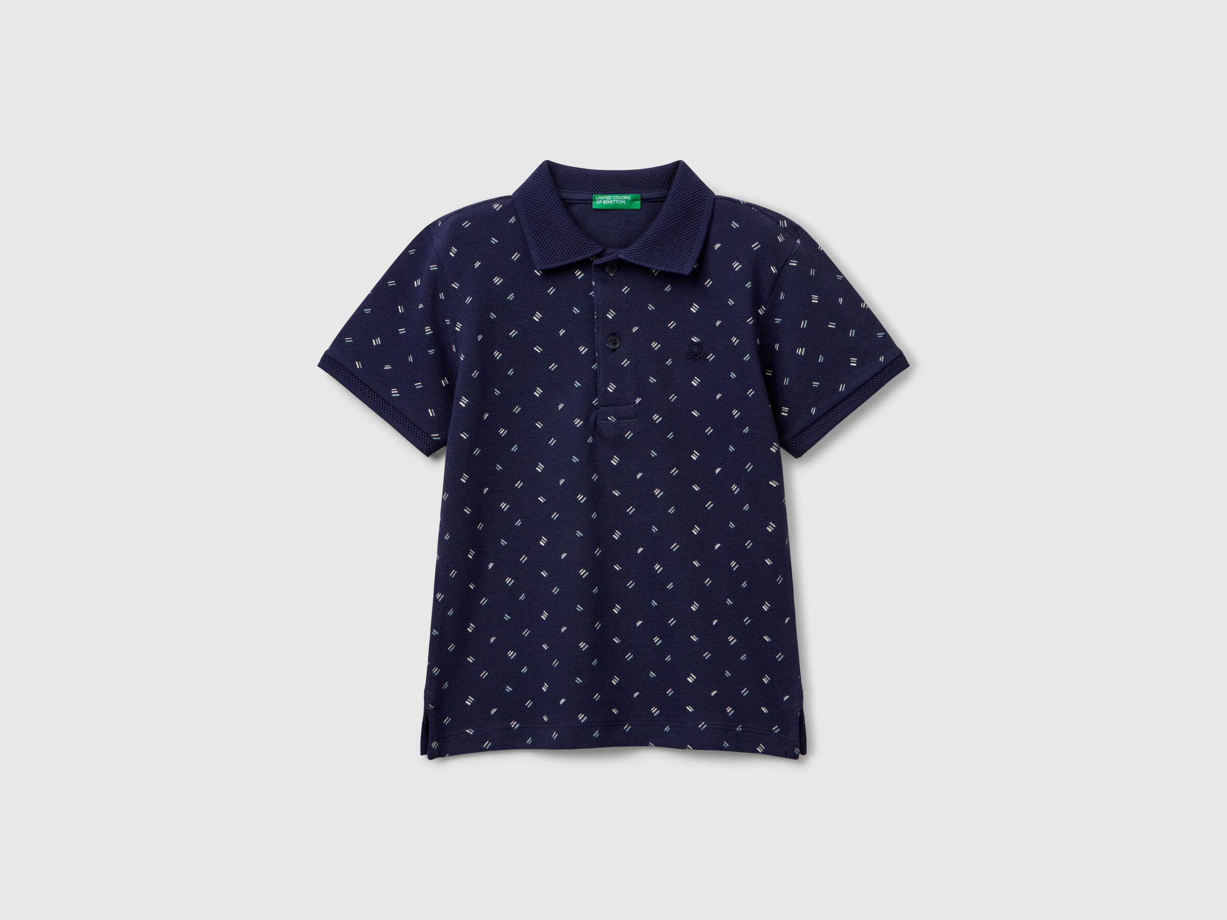 Polo à micro motif en pur coton Polo à micro motif en pur coton