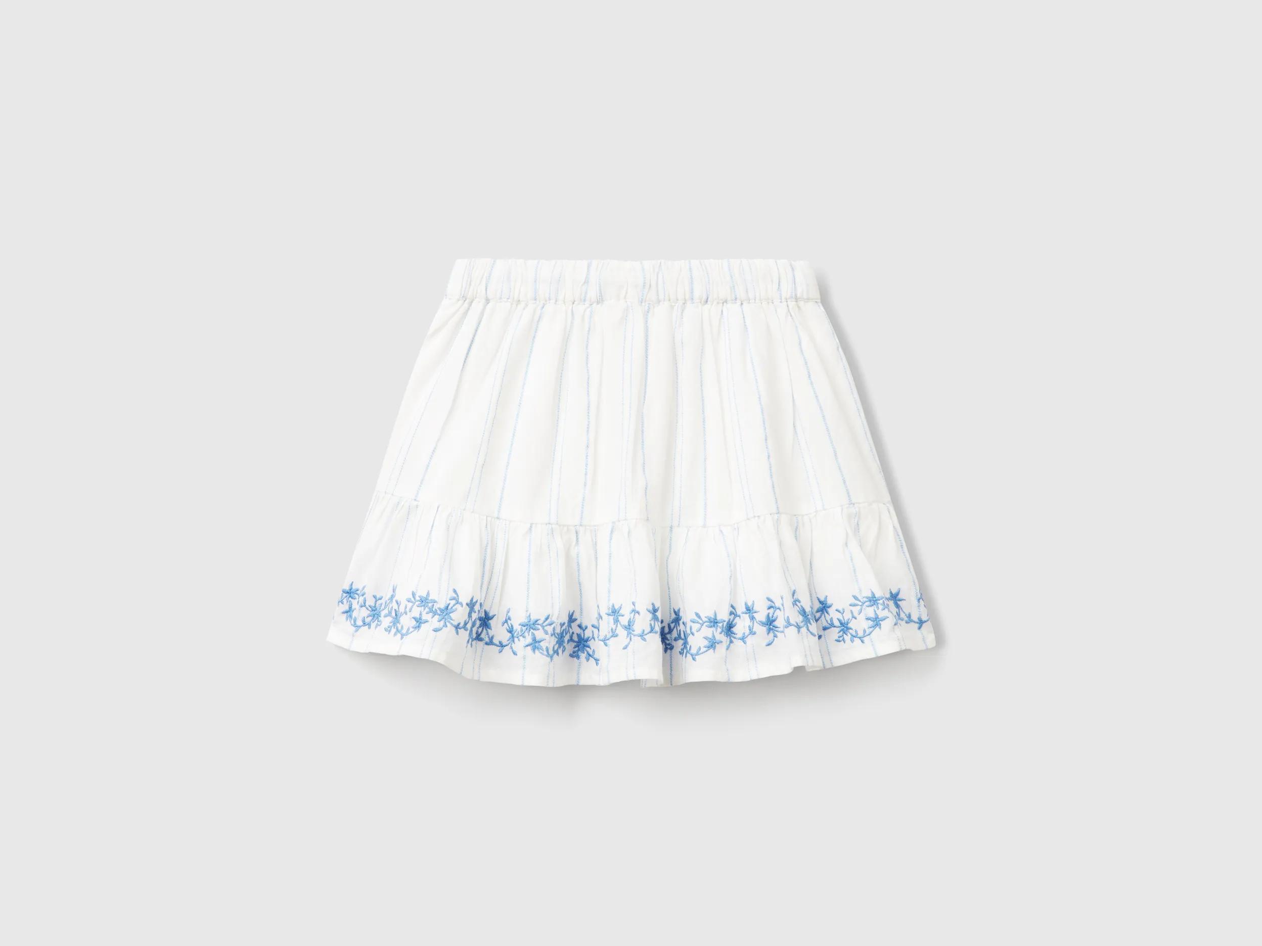 Jupe rayée avec broderie florale – Image 2