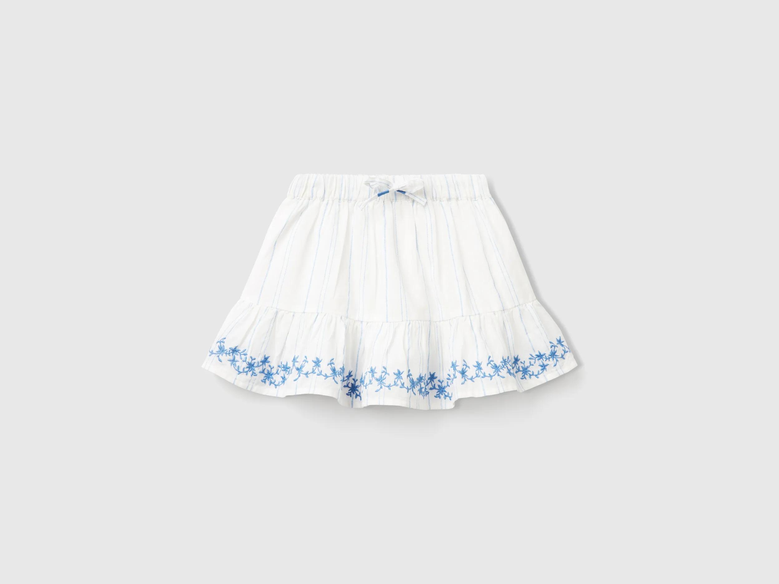 Jupe rayée avec broderie florale – Image 3