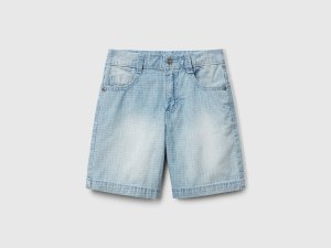 Pantalon court droit à carreaux Pantalon court droit à carreaux