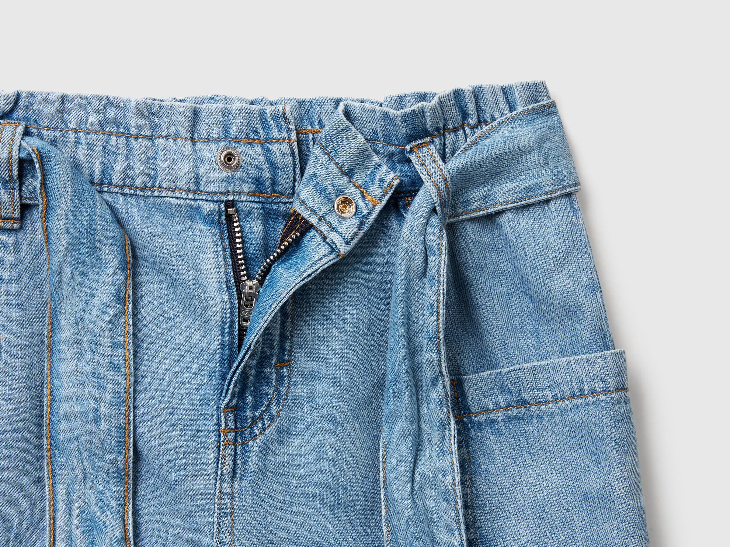 Paperbag bermuda en denim léger – Image 3