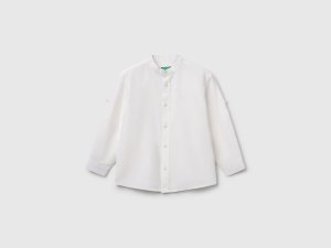 Chemise mandarine en lin mélangé Chemise mandarine en lin mélangé