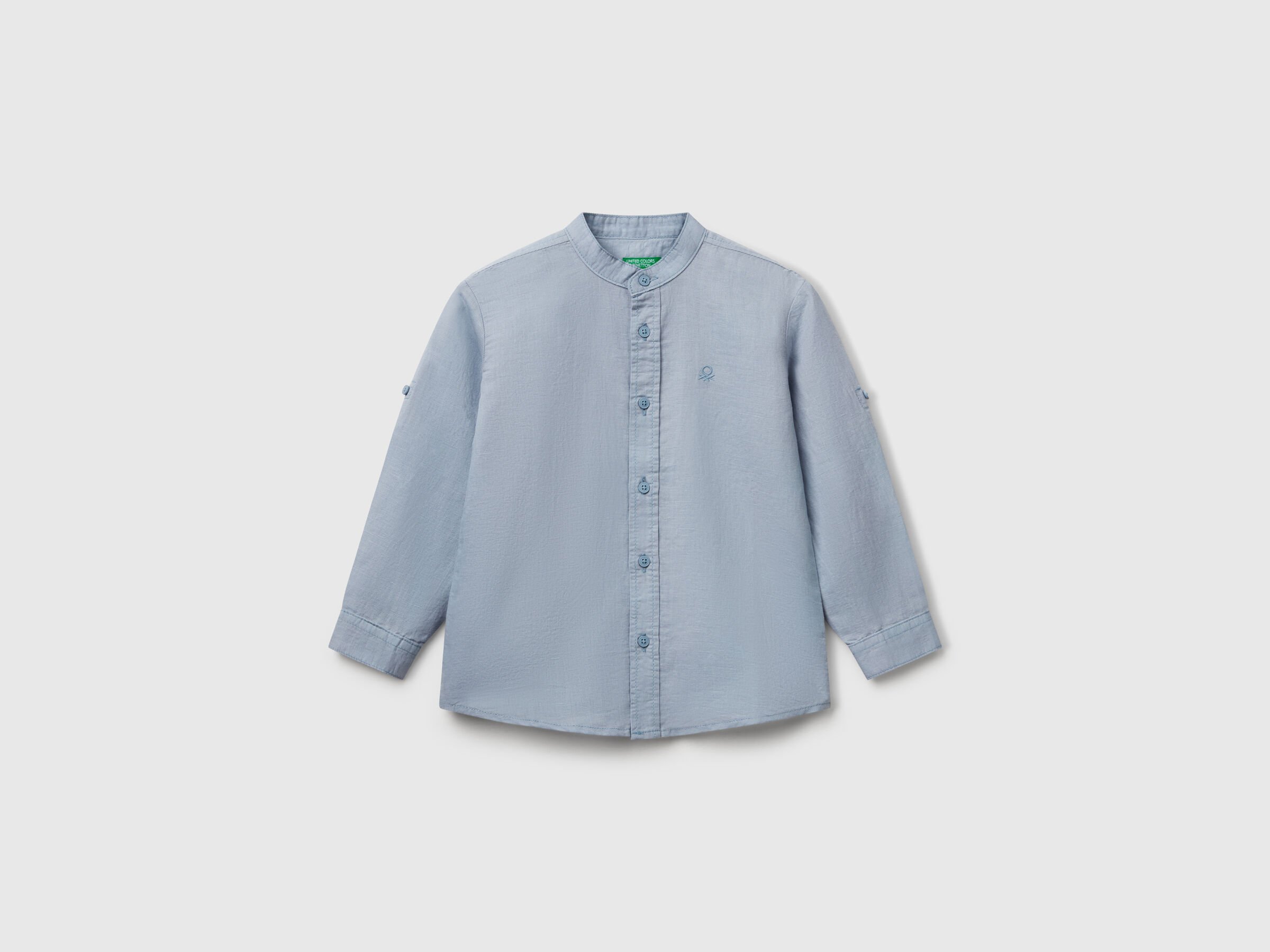 Chemise mandarine en lin mélangé Chemise mandarine en lin mélangé