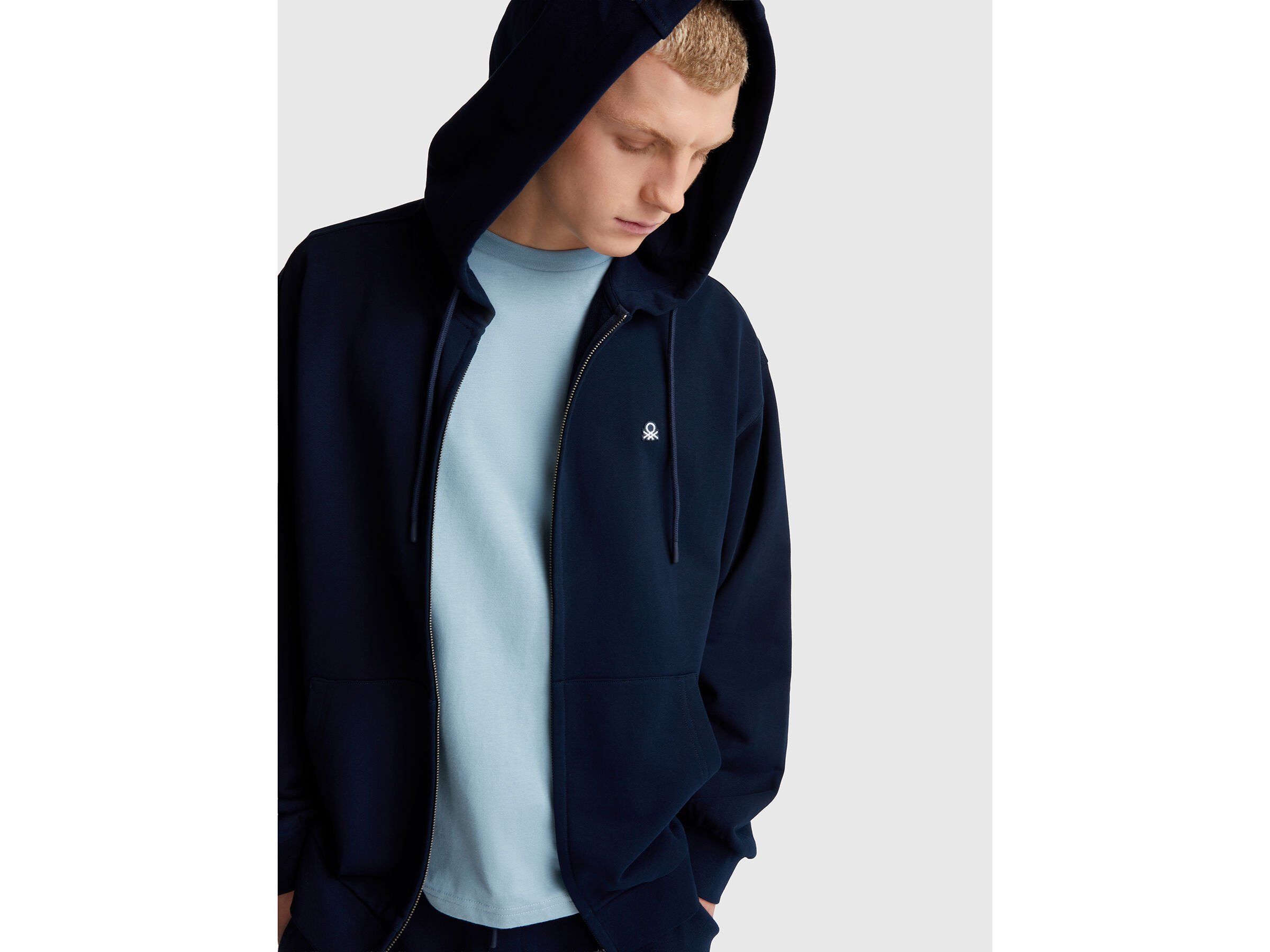 Sweat zippé en coton à capuche – Image 4
