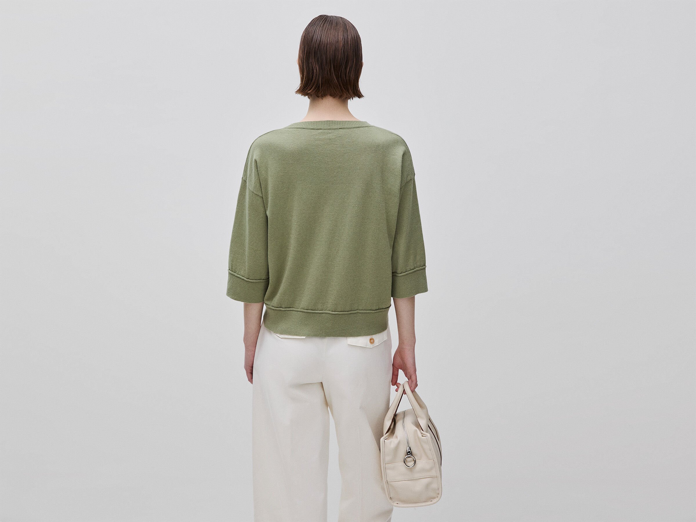 Pull à col rond en coton et laine – Image 2