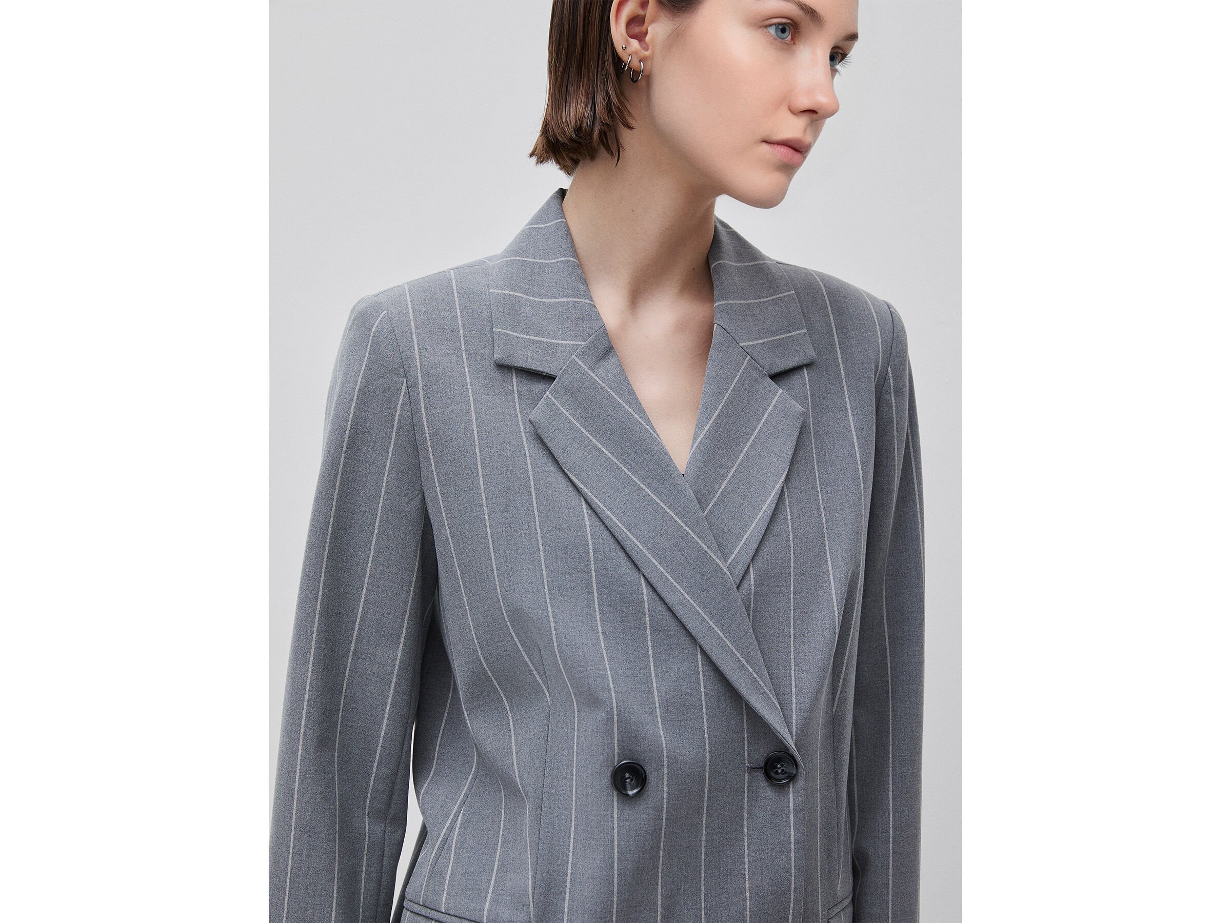 Veste croisée à fines rayures – Image 4
