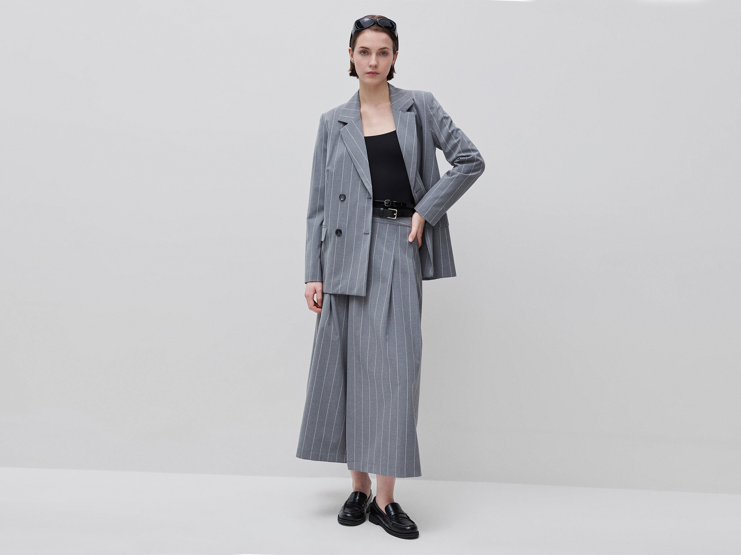 Veste croisée à fines rayures – Image 3