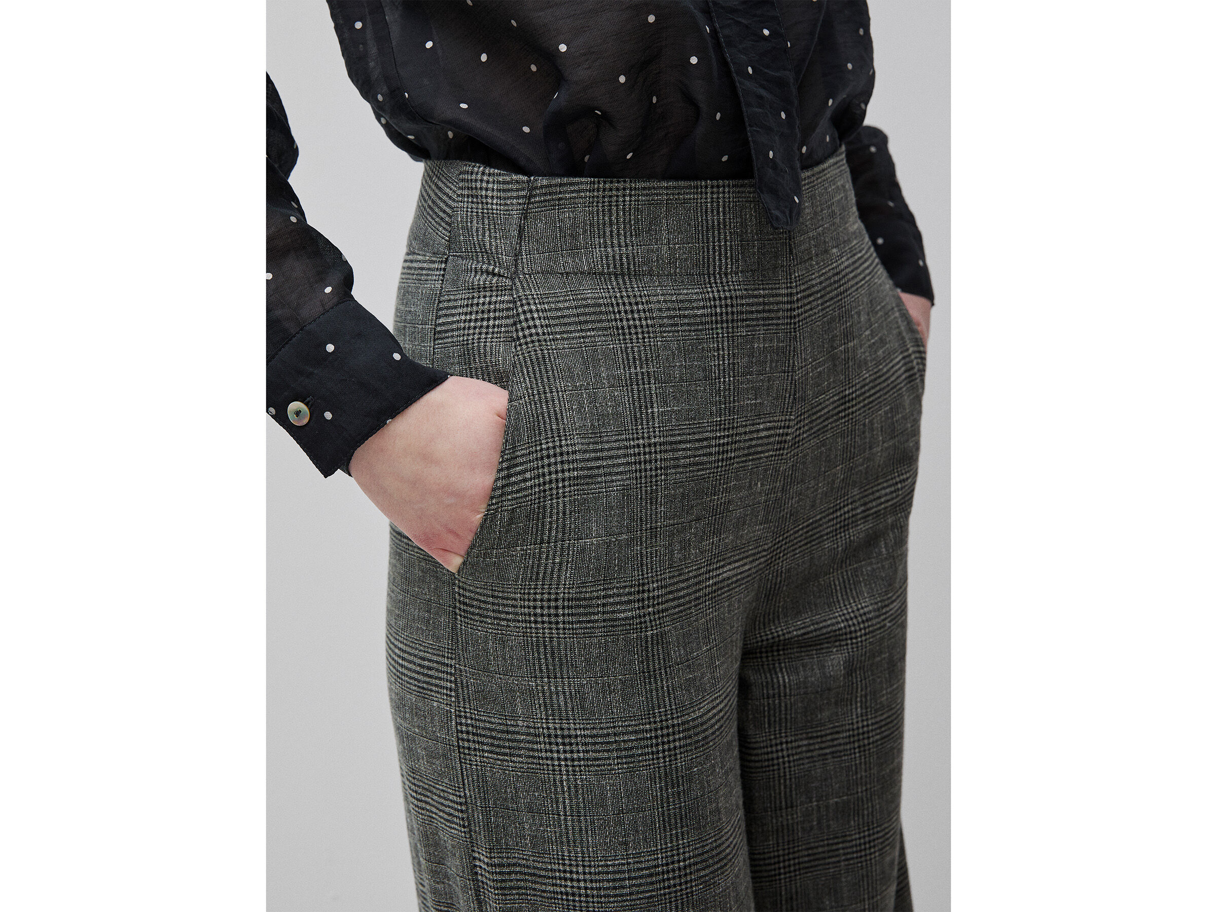 Pantalon palazzo Prince de Galles – Image 4