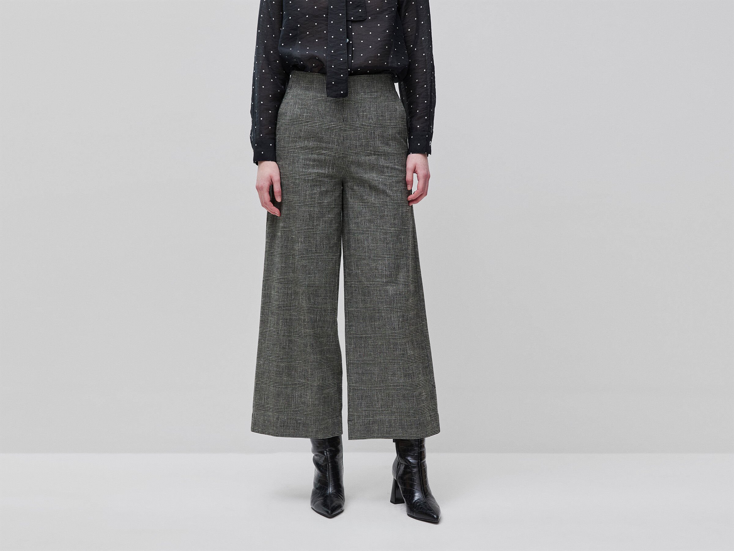Pantalon palazzo Prince de Galles Pantalon palazzo Prince de Galles