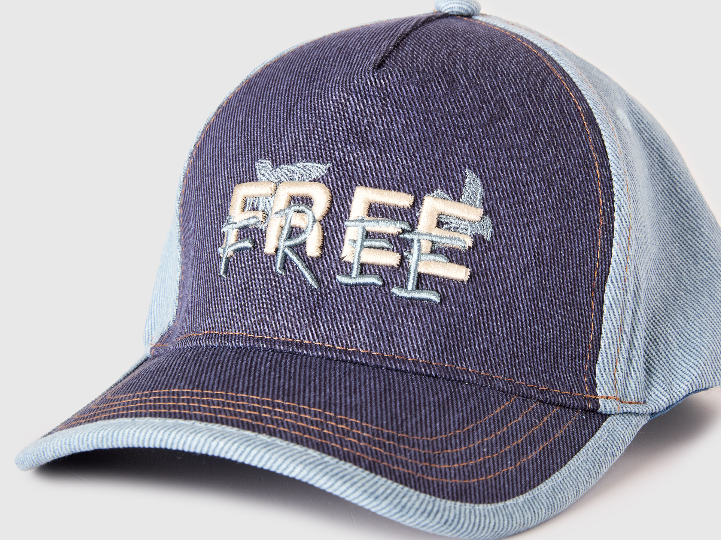 Casquette de baseball en denim avec slogan – Image 3