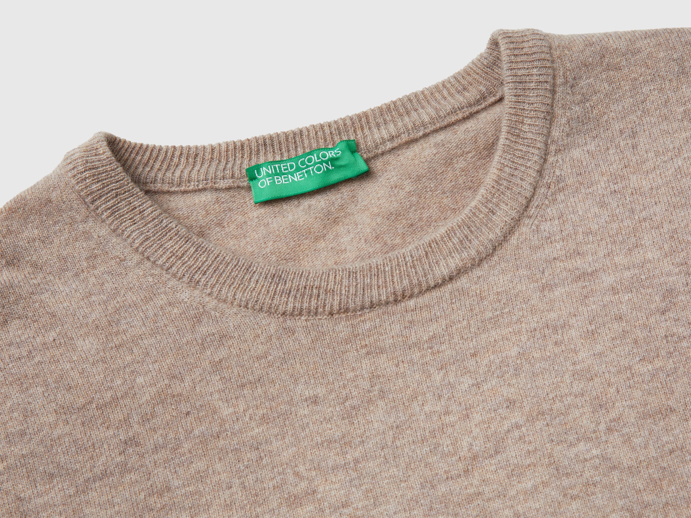 Pull col rond gris tourterelle 100 % laine mérinos – Image 3